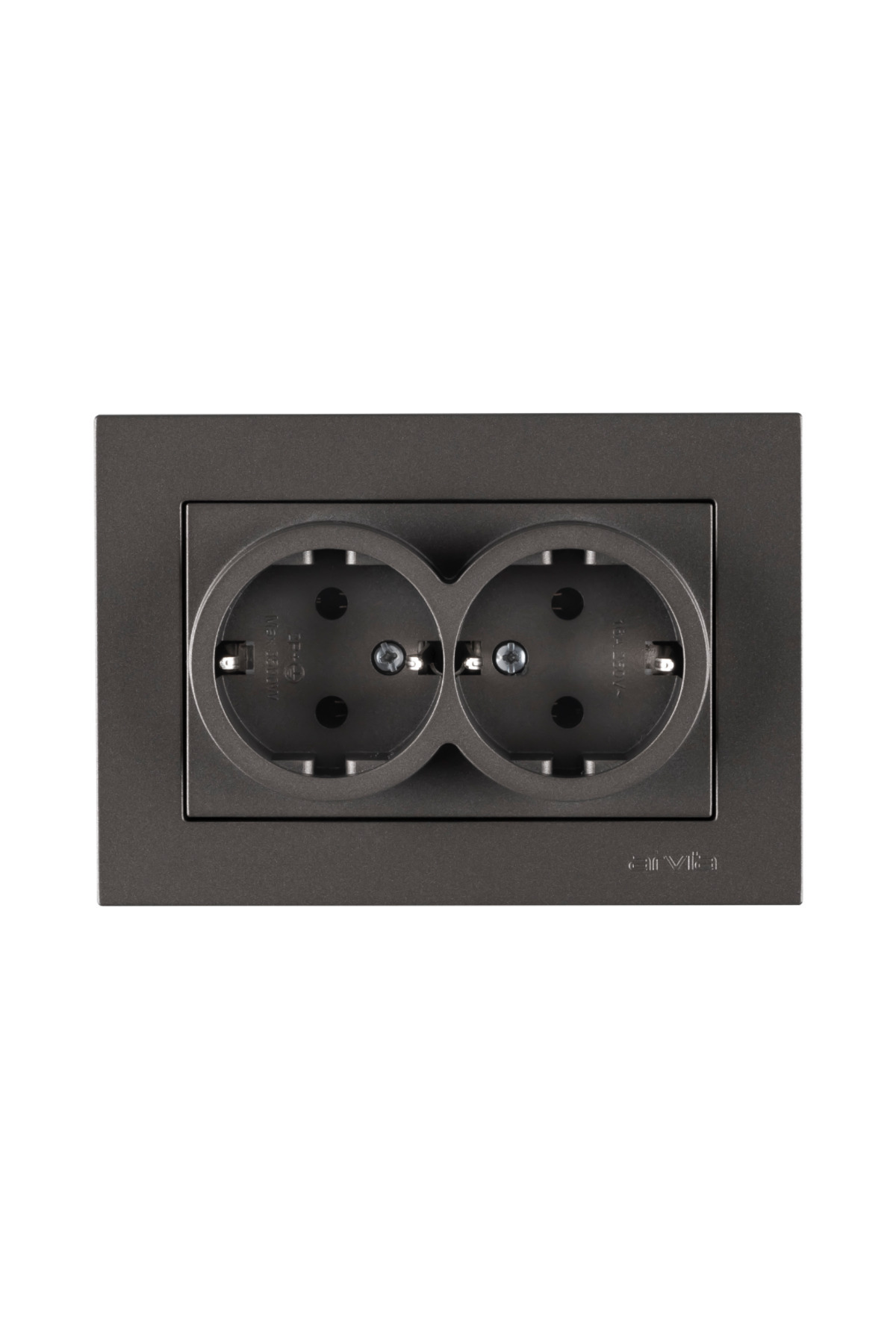 Arvia Anthracite Double Grounded Socket Frame