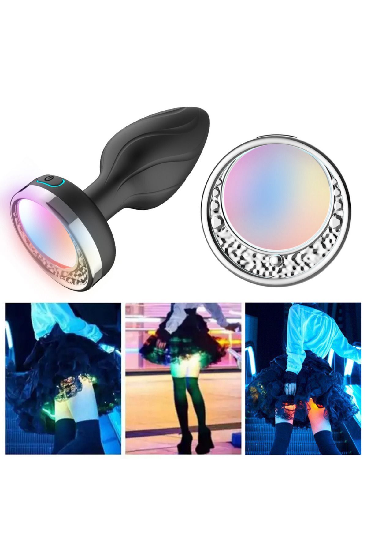 Işıklı Titreşimli Akıllı Anal Plug –Kumanda Kontrollü, Kablosuz, Giyilebilir (10 MOD, PEMBE IŞIK) 2