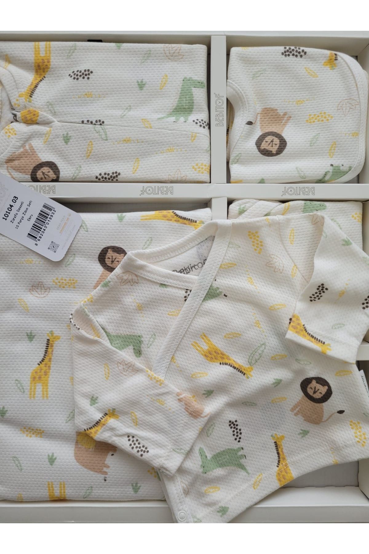 Bebitof Incibaby 10'lu Erkek Bebek Hastane Çıkışı Zürafa Desenli fotoğrafı 2 (önizleme)