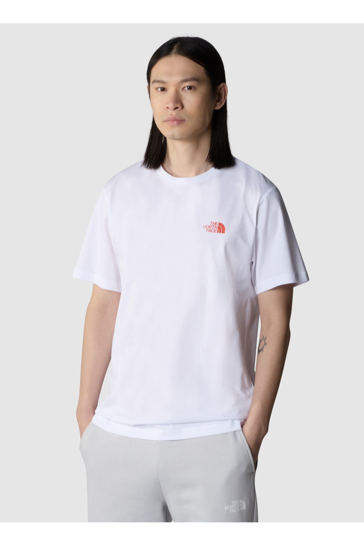تی شرت سفید مردانه یقه دوچرخه طرح دار NF0A894ZFN41_M BINER GRAPHIC 4 TEE The North Face