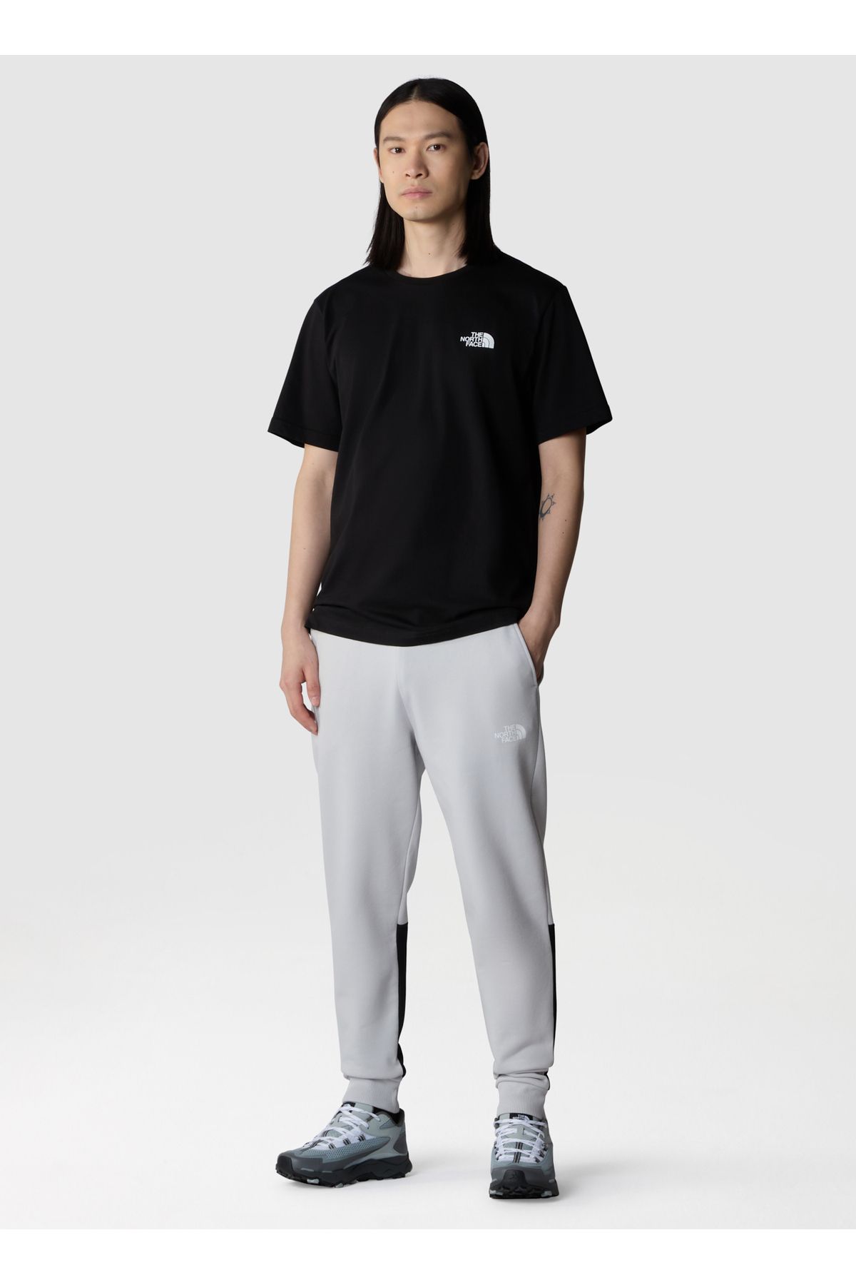 تی شرت مشکی مردانه یقه دوچرخه سیاه و سفید متناسب با طرح دار NF0A8953JK31_M S NSE Graphic The North Face