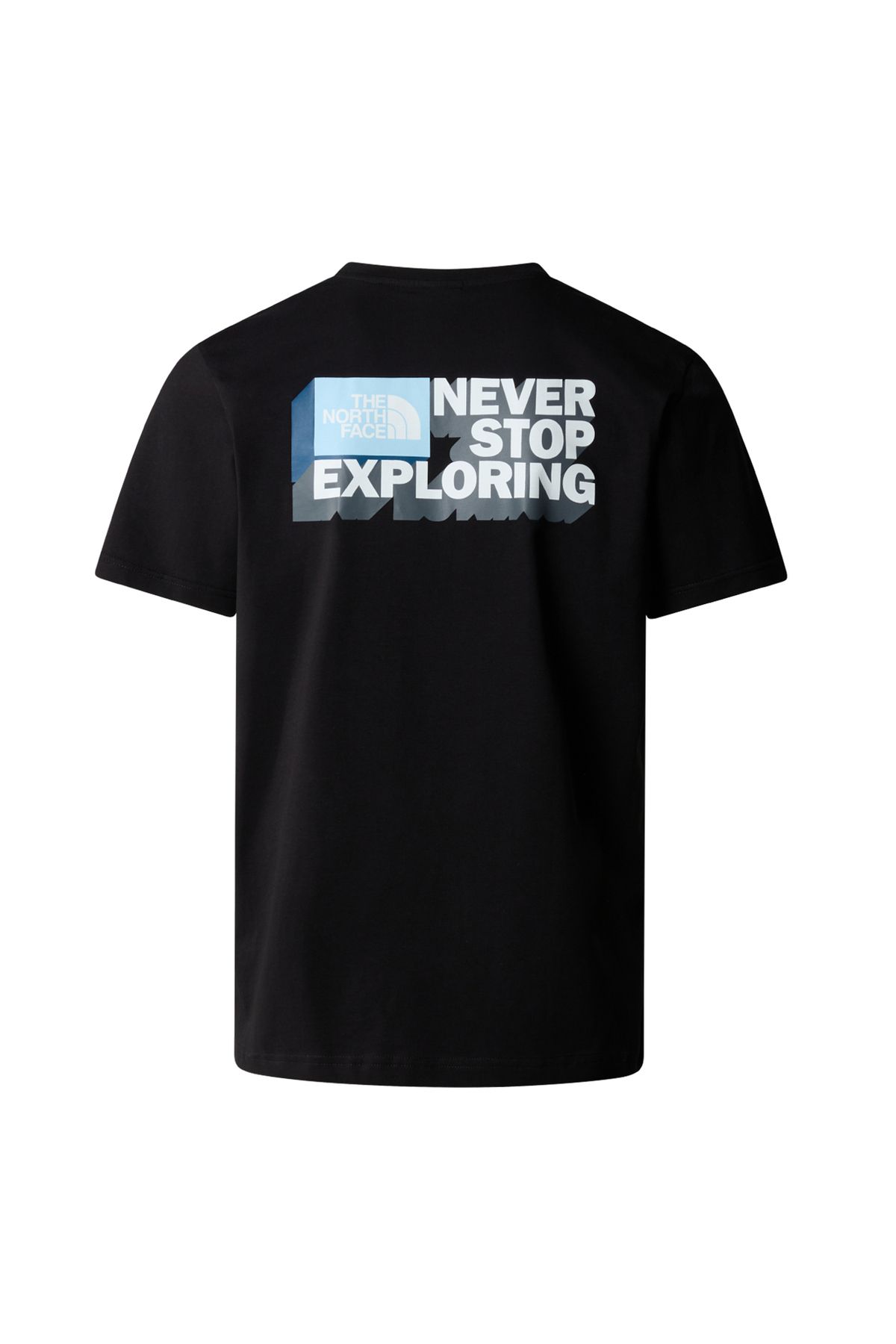 تی شرت مشکی مردانه یقه دوچرخه سیاه و سفید متناسب با طرح دار NF0A8953JK31_M S NSE Graphic The North Face
