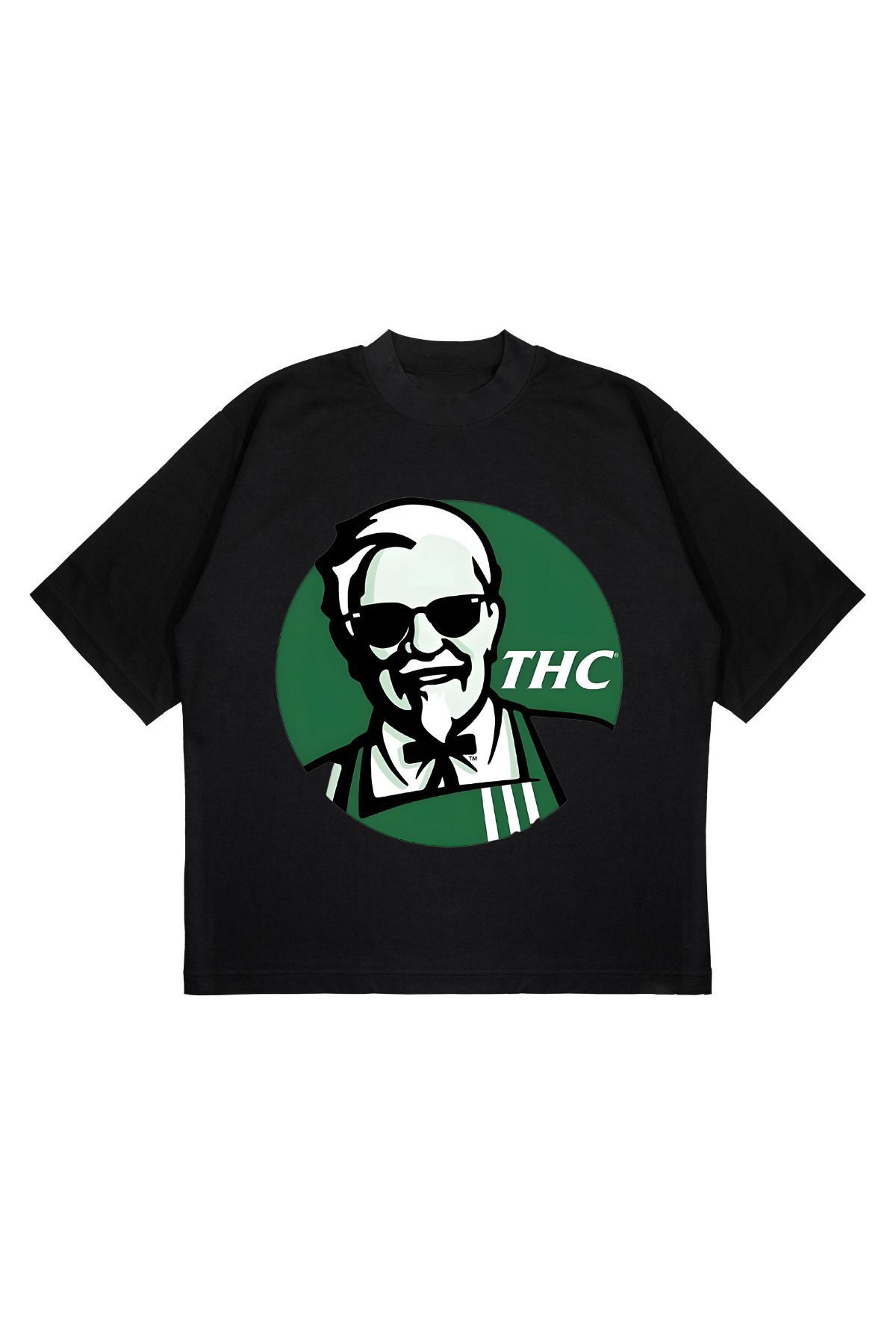 SELF CONTROL-SC THC-KFC Design - Oversize Black T-Shirt 1