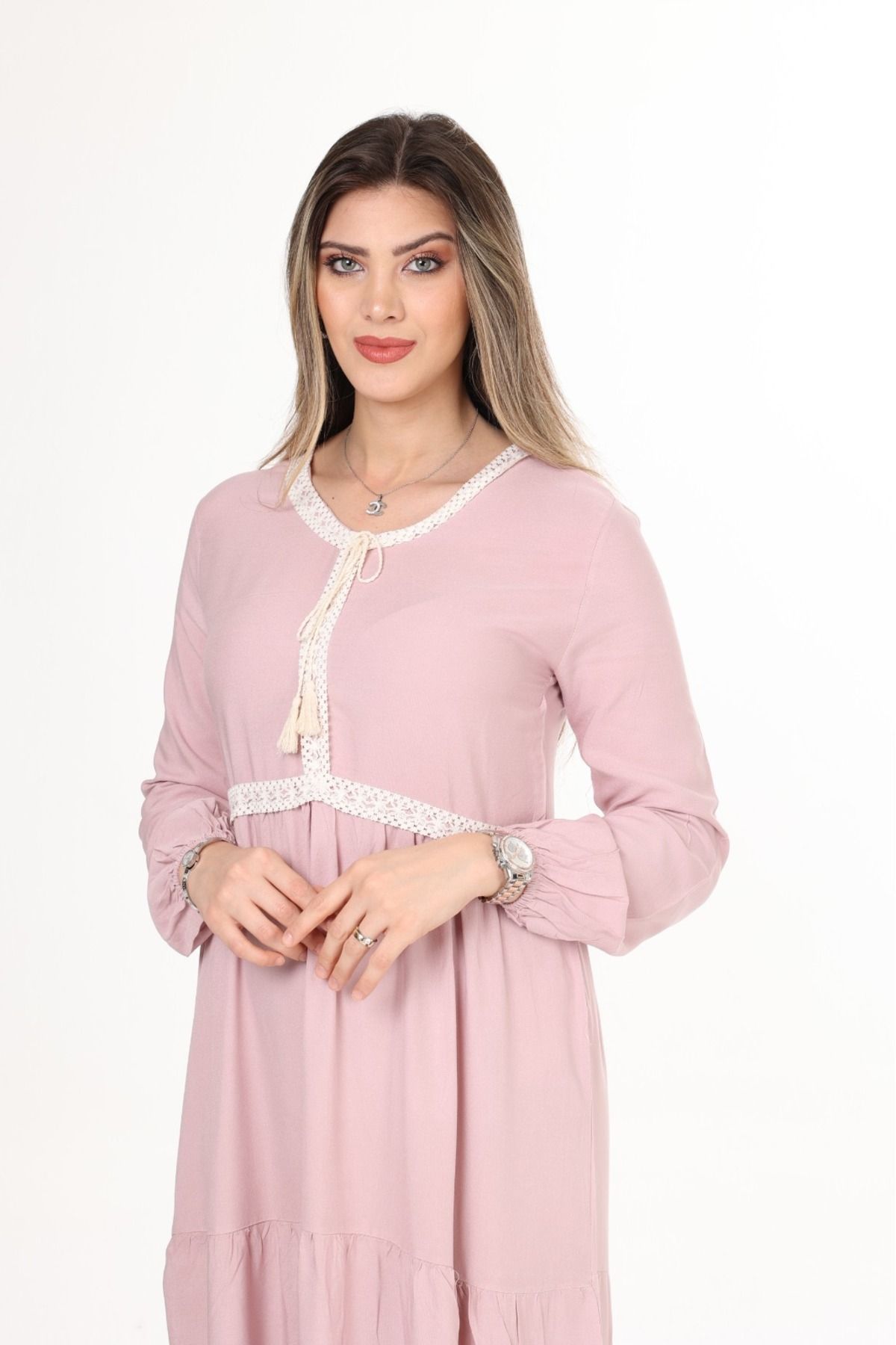 mervemoda-Rochie de vară pentru femei cu mânecă lungă 7