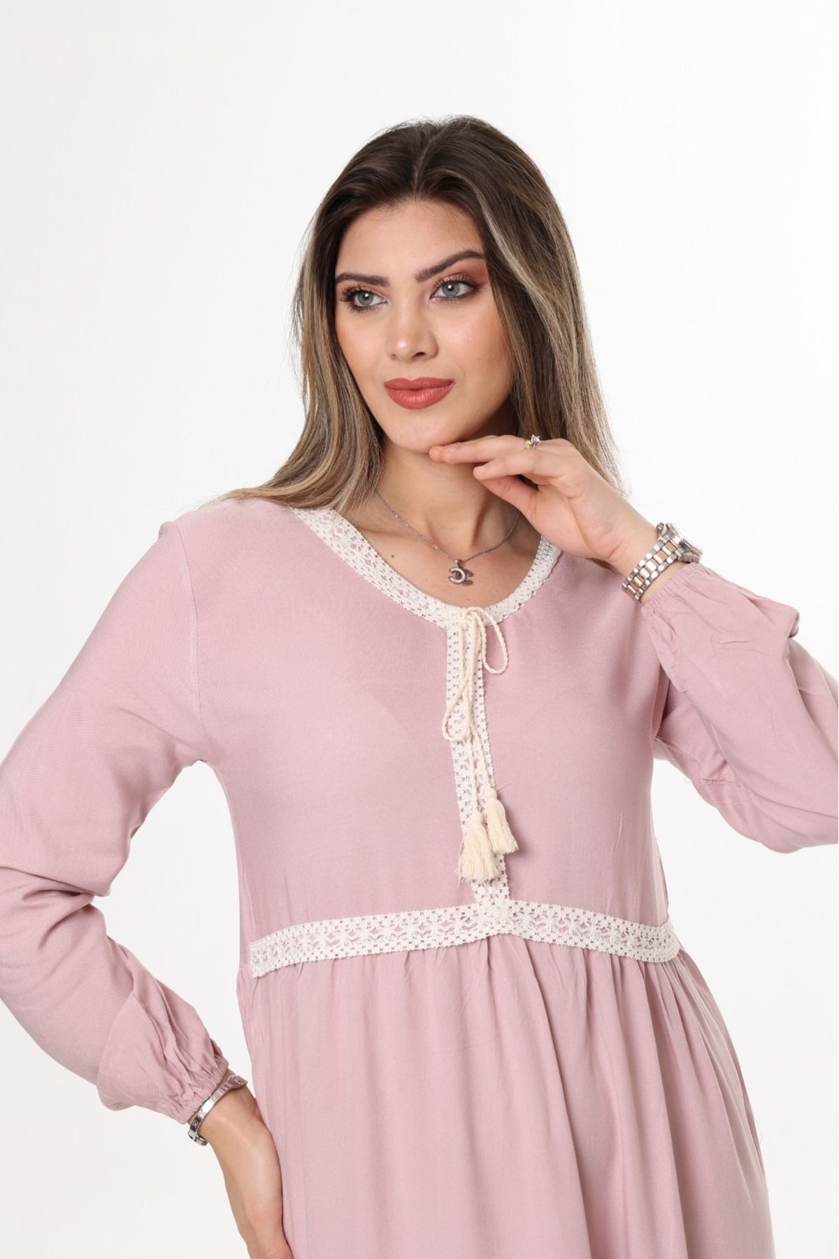 mervemoda-Rochie de vară pentru femei cu mânecă lungă 6
