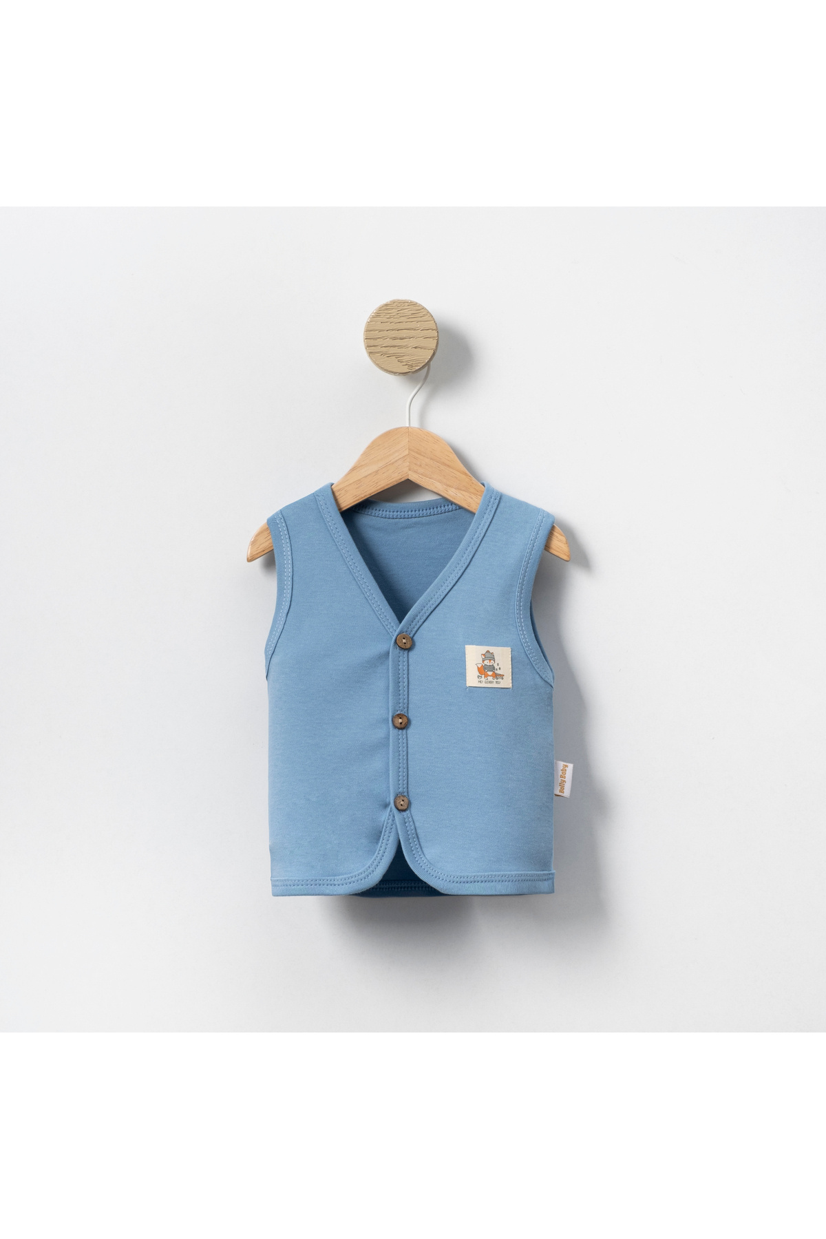 بالی بیبی جلیقه نخی دکمهدار نوزادی طرح روباه حیلهگر بالی بیبی جلیقه نخی دکمهدار نوزادی طرح روباه حیلهگر