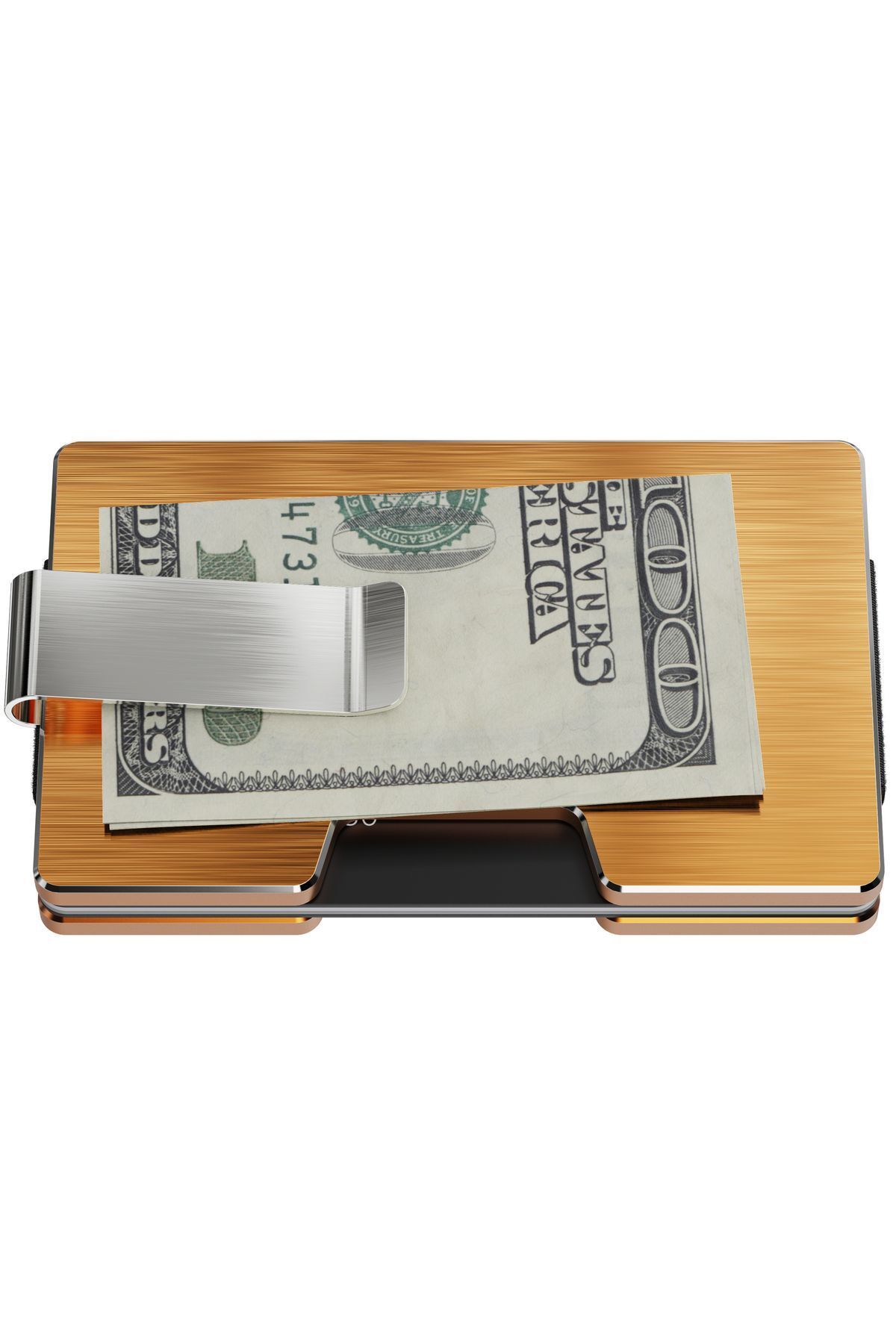 کیف پول و جاکارتی فلزی نسل جدید با قابلیت RFID - مدل Cardx Detroit (طلایی) Louise Motto