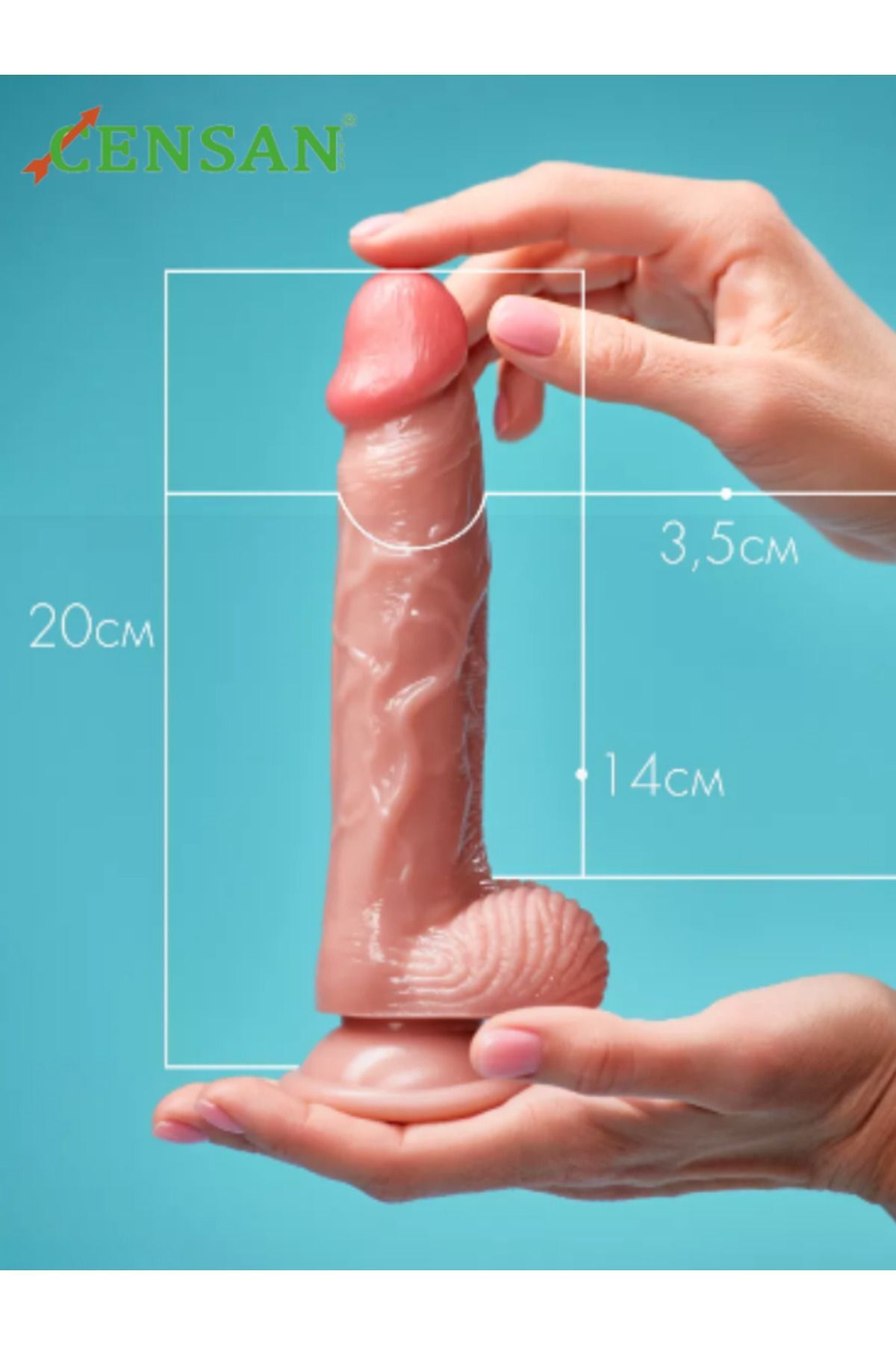 20CM Gerçekçi Et Dokusunda Damar Detaylı Dildo Penis 2