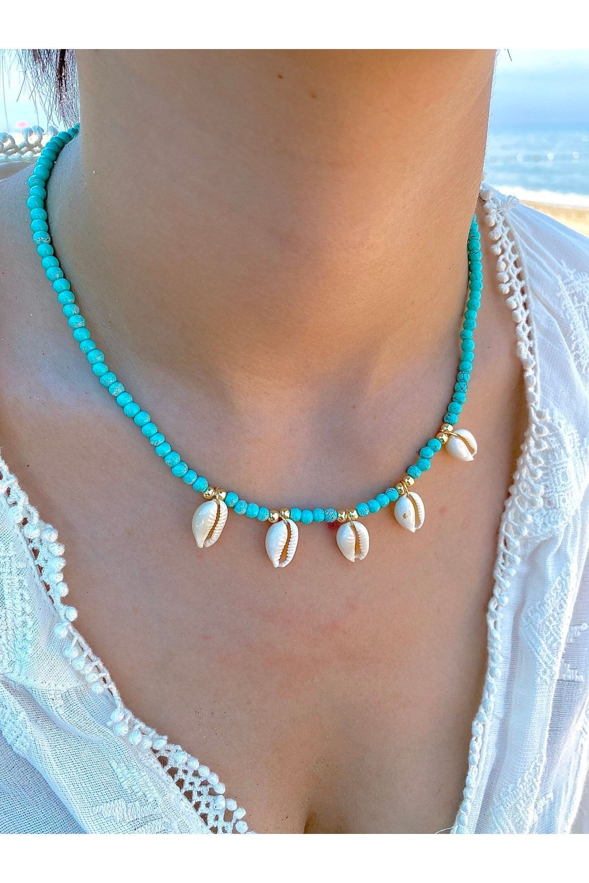 Turquoise 2024 shell necklace