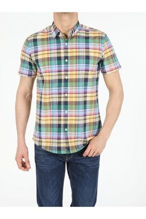 Slim Fit Shirt Neck Erkek Kısa Kol Gömlek .CL1053991_Q1.V1_MTC