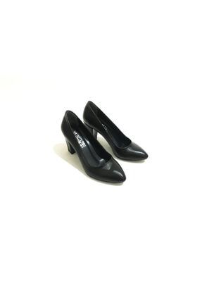 Kadın Kalın Topuklu Günlük Rahat Ayakkabı - Siyah Baskılı Model BURCU KALIN TOPUK