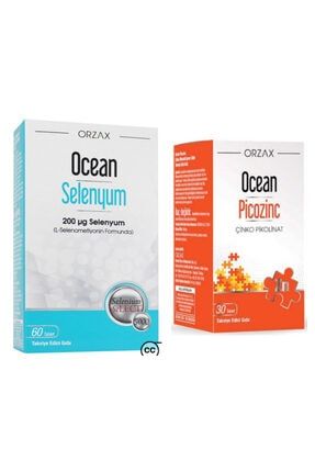 Selenyum 200 Mcg 60 Tablet + Ocean Picozinc Çinko Pikolinat 30 Kapsül Selenyum+Çinko