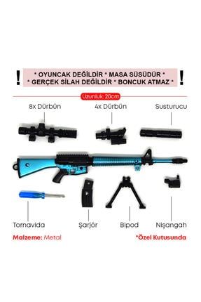 Detaylı Sök&Tak Metal Model Silah 20cm - M4 Blue (Oyuncak Değildir) soktak-m4-mavi