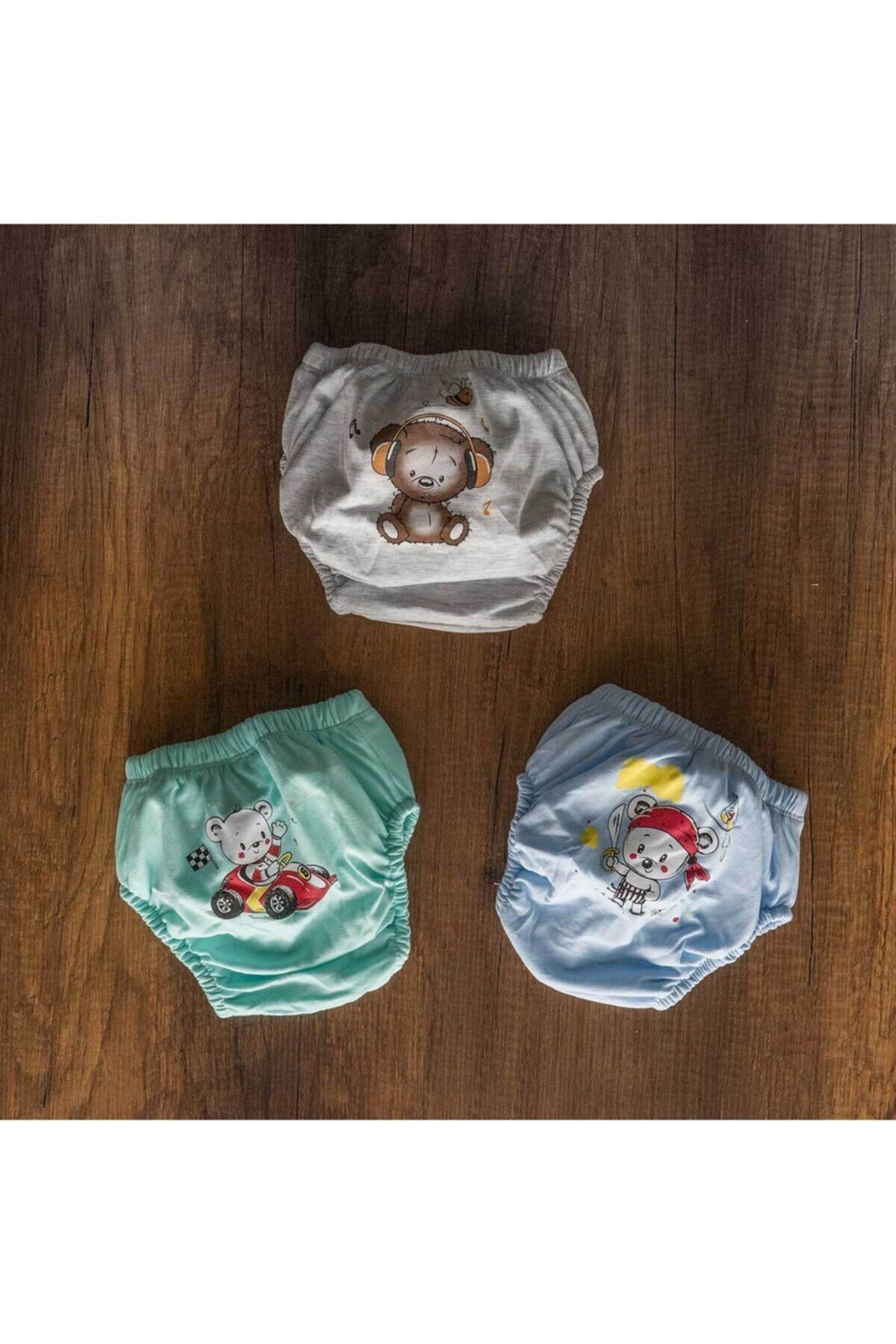 GİSEL TEKSTİL Erkek Bebek Alıştırma Külot 3’lü Set (NO:3 16-20KG)
