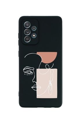 Samsung A32 Women Art Premium Silikonlu Siyah Telefon Kılıfı MCSAMA32LWMNARTBLCK