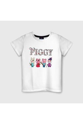 Roblox Piggy Beyaz Çocuk Tişörtü 05156