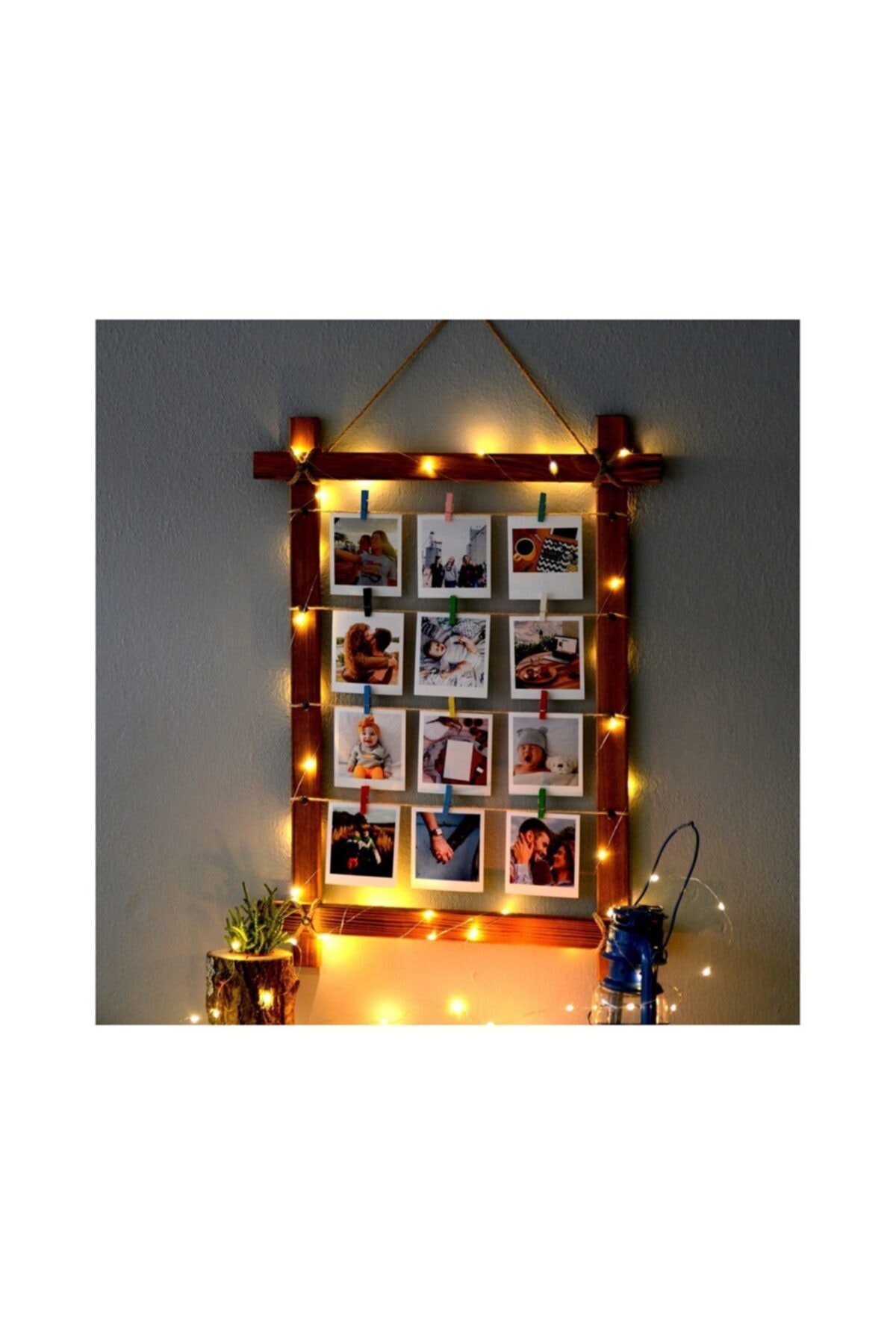 12 Fotoğraflı Led Işıklı Ahşap Fotoğraf Tablosu ( Sende Bi Tablo Alsanaa ) 3