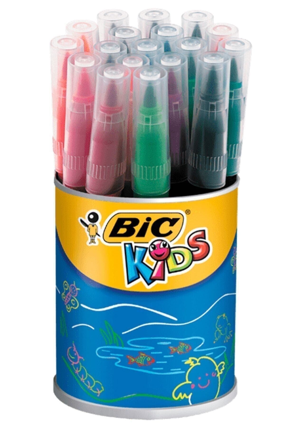 Bic Kids Visaquarelle Fırça Uçlu Keçeli Boya Kalemi 18 Renk Kavanoz