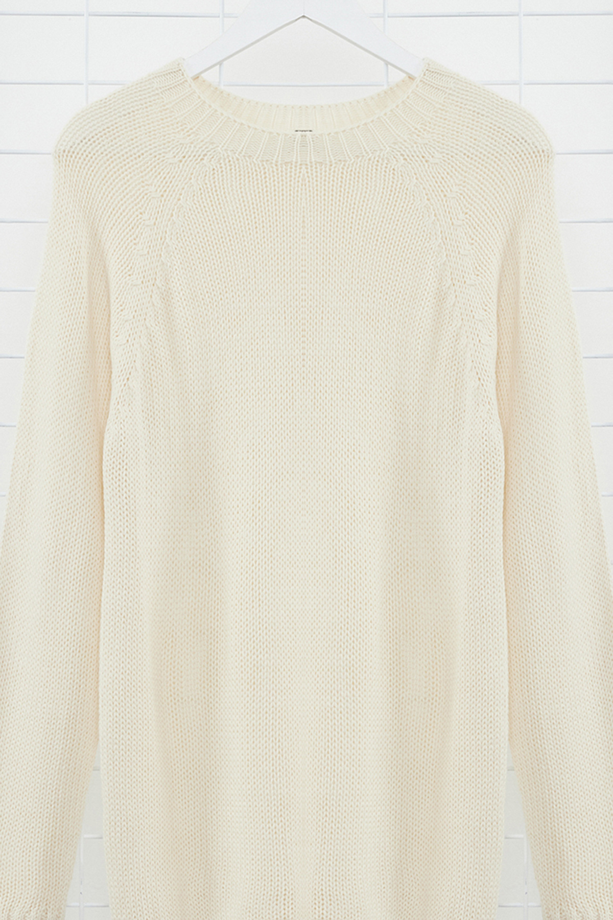 Trendyol Collection-Ecru Slim Fit Strickpullover mit Raglanärmeln und Rundhalsausschnitt – TMNAW25KZ00000 7