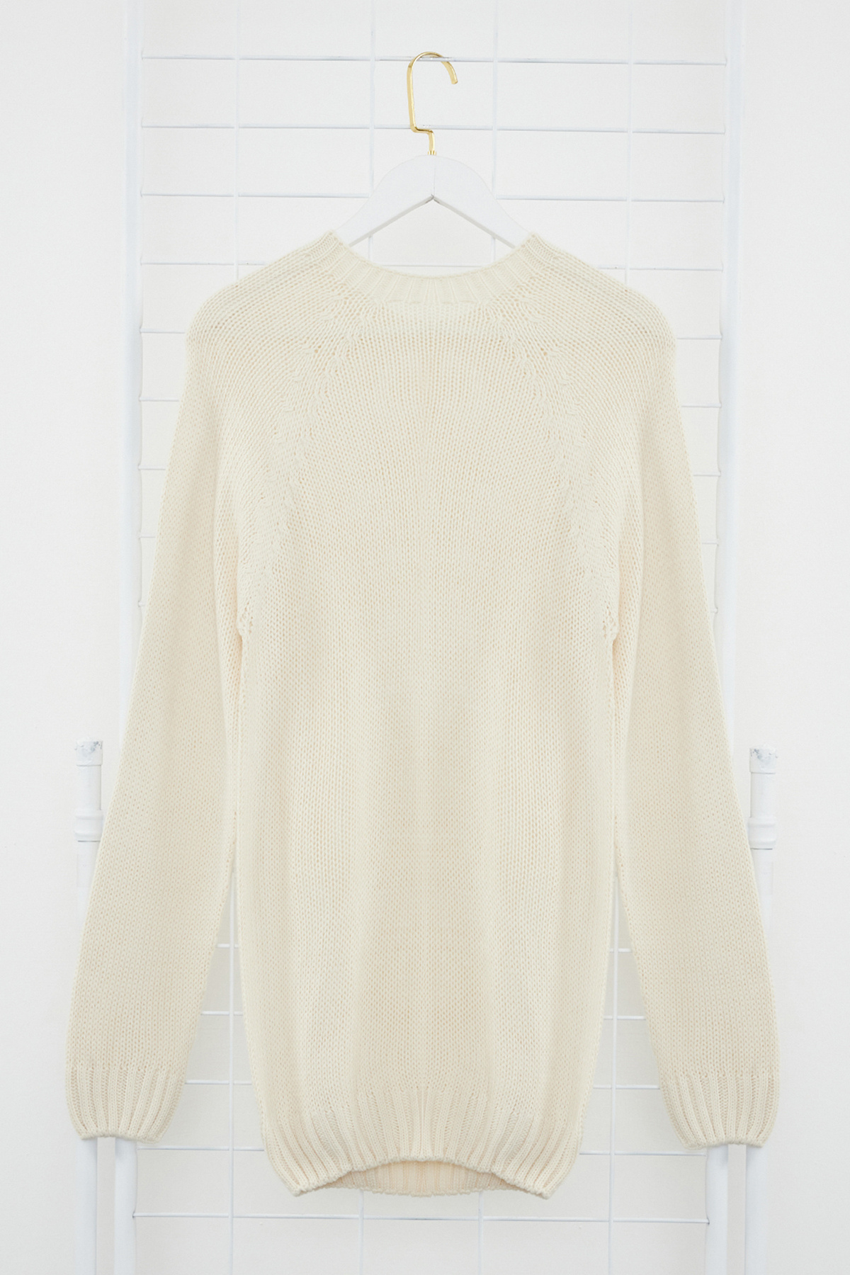 Trendyol Collection-Ecru Slim Fit Strickpullover mit Raglanärmeln und Rundhalsausschnitt – TMNAW25KZ00000 8