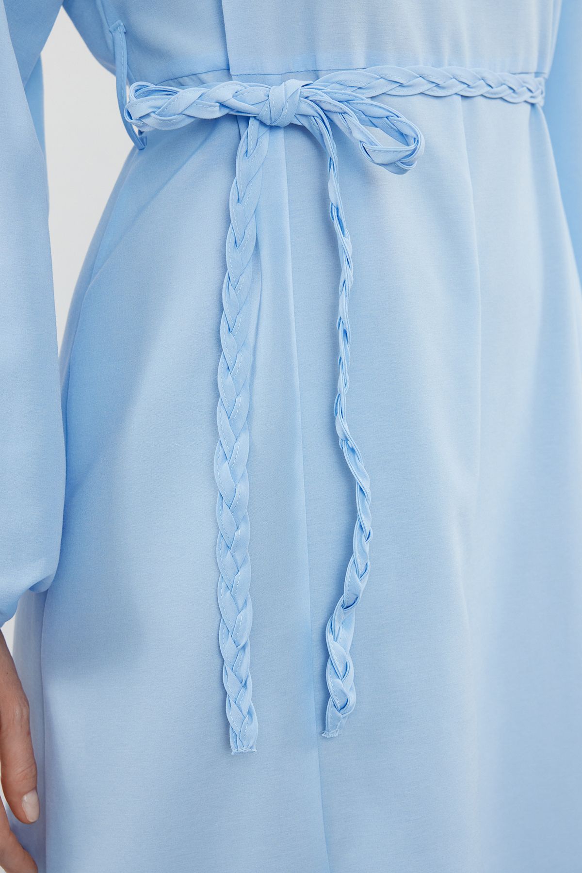 Trendyol Modest-Синя сукня з тканої бавовни TCTSS24EB00168 4