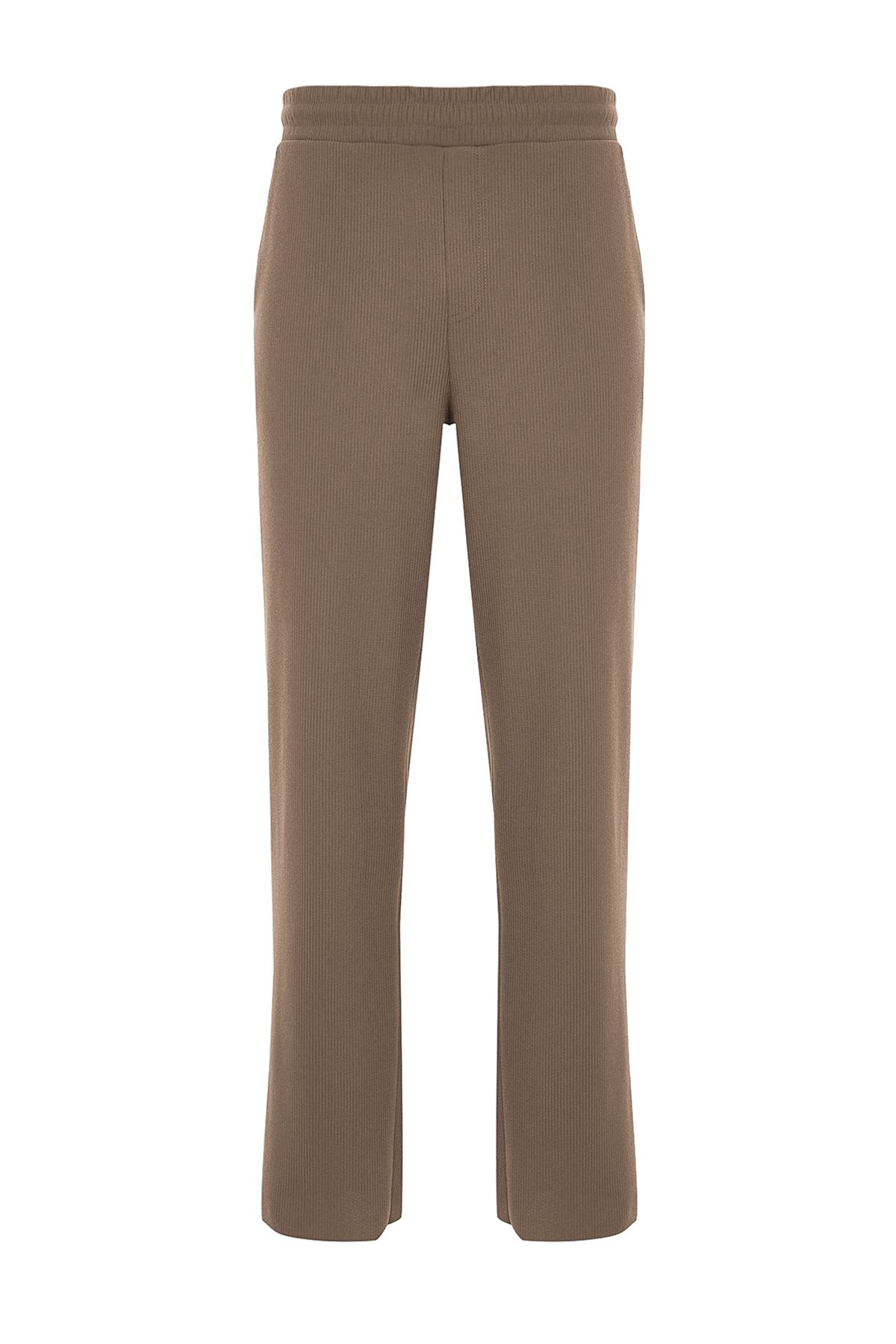 Trendyol Collection-Limitierte Edition Nerz-Einteiler-Jogginghose mit weitem Bein, strukturiert, knitterfrei, versteckter Kordel, TMNSS23EA00013 8