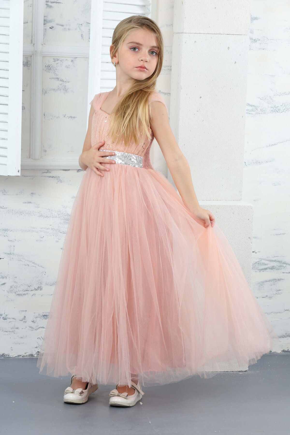 Asortik Kids-Rochie de seara cu sclipici pentru fete Rochie de mireasa Tinuta de nunta 1