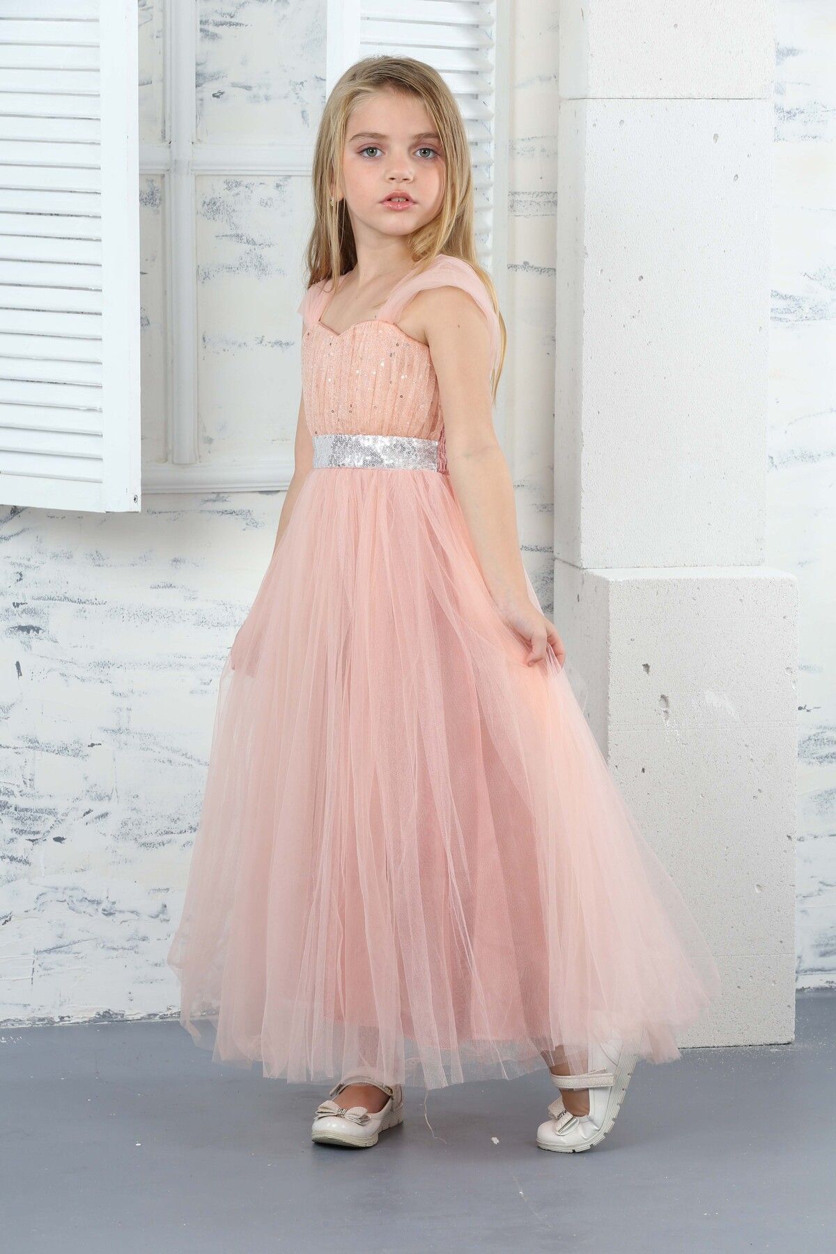 Asortik Kids-Rochie de seara cu sclipici pentru fete Rochie de mireasa Tinuta de nunta 3