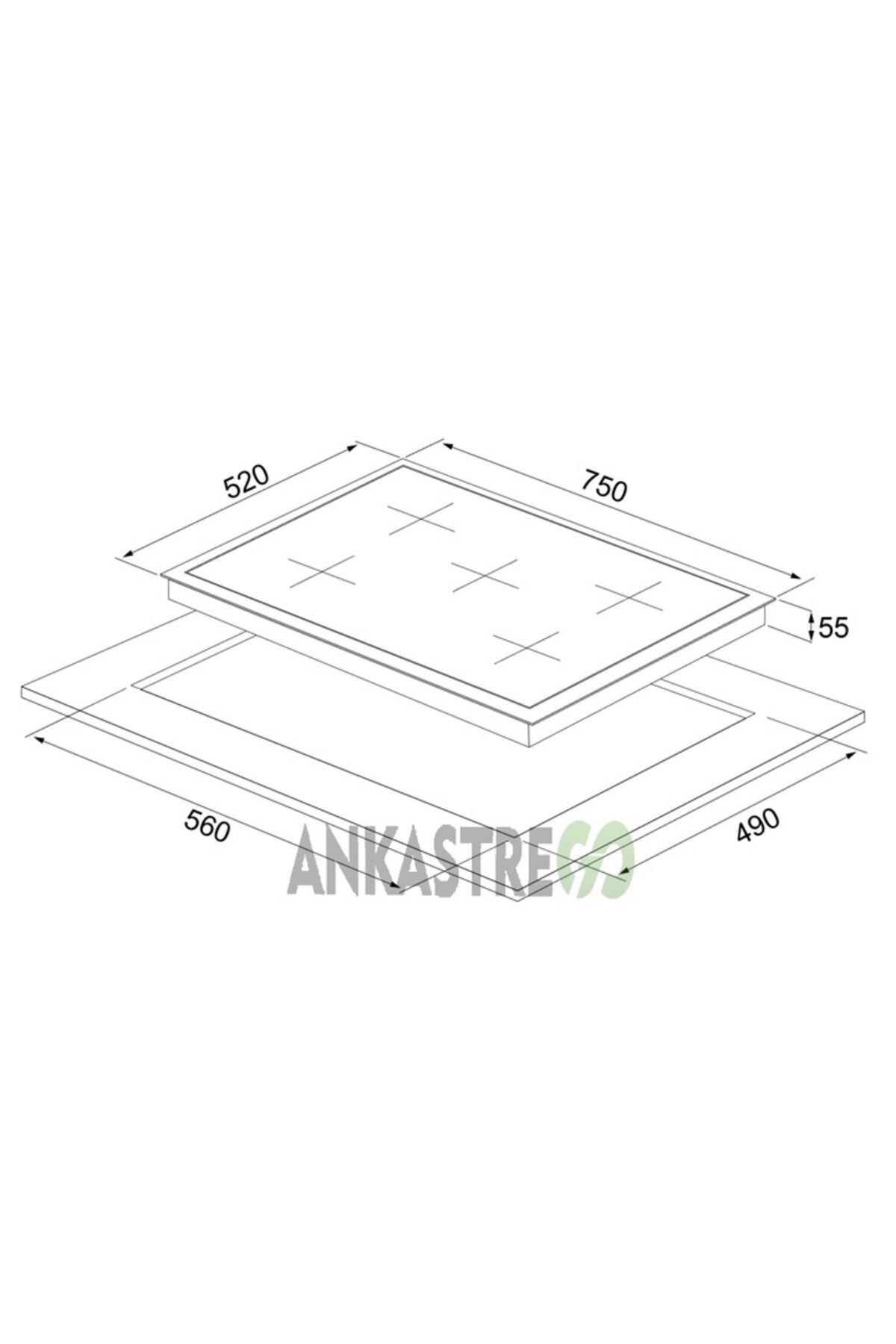 Cs5629s01 Gri Cam Ankastre Ocak Woklu - 3