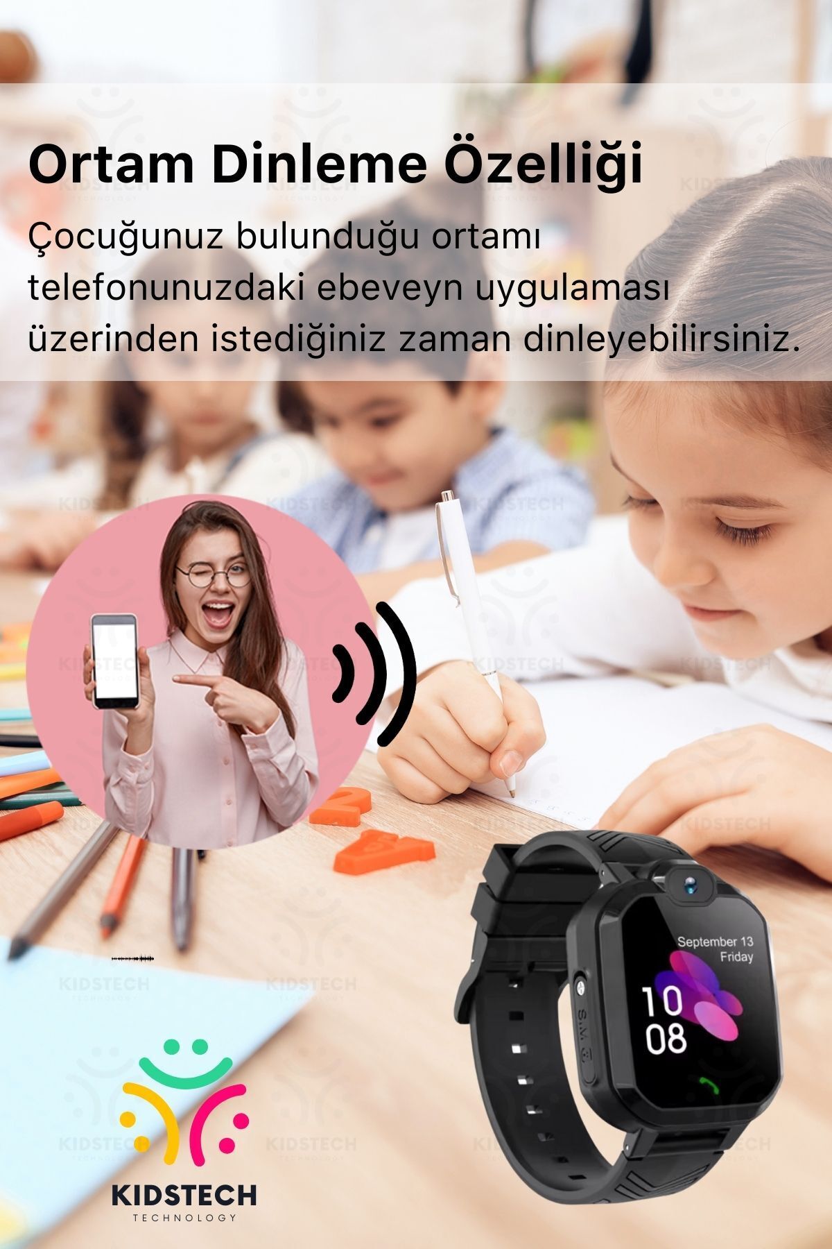 Çocuklar İçin GPS Konum BTK Kayıtlı Sim Kartlı Çocuk Takip Ortam Dinleme Kameralı Q20 Akıllı Saat