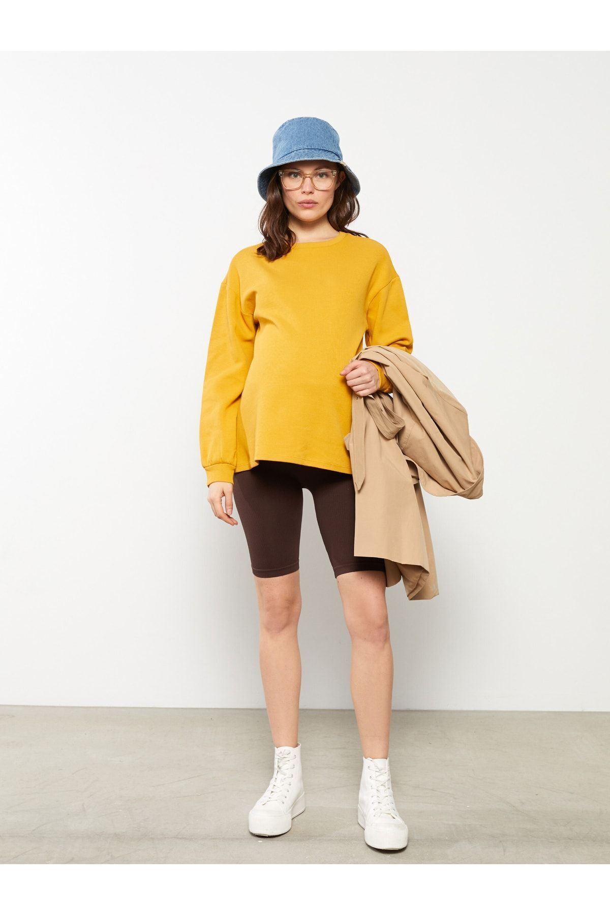 LC Waikiki-Plain Maternity Biker Leggings with Elastic Waist 2