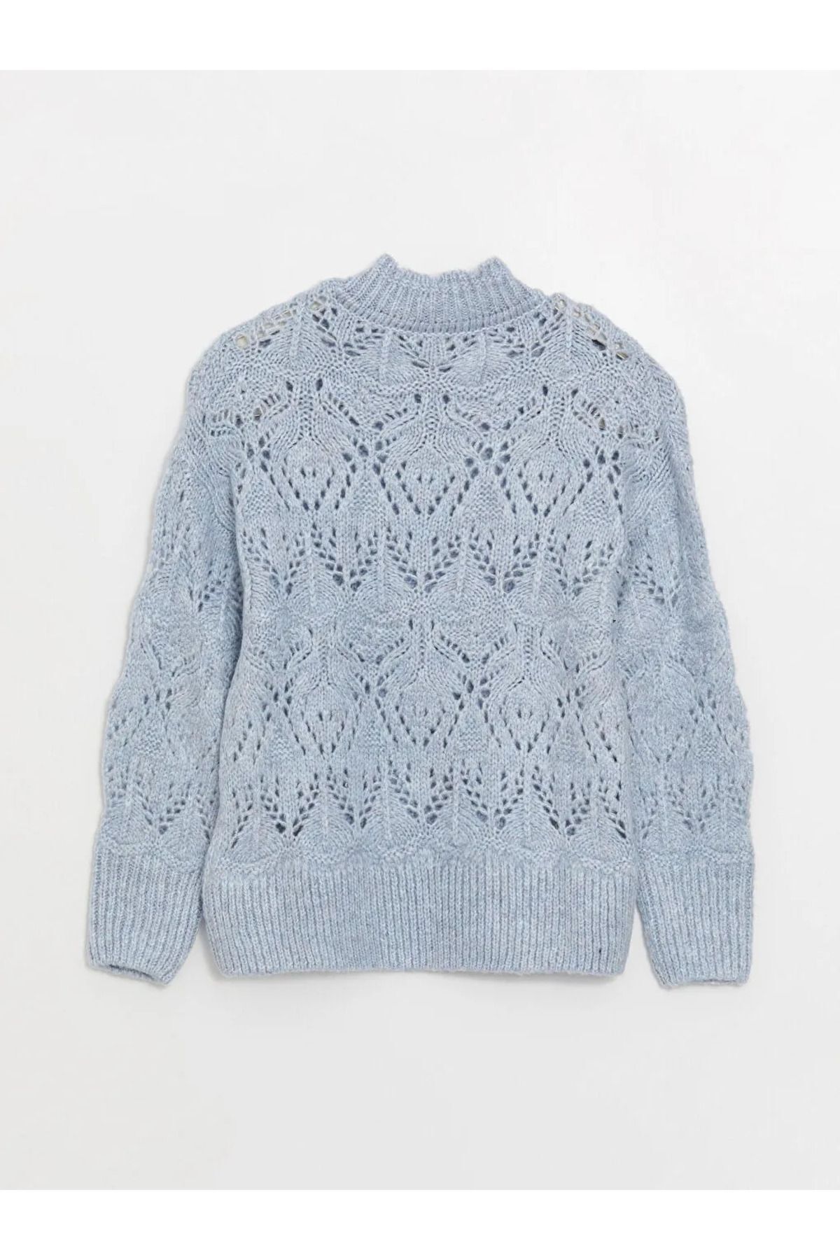 LC Waikiki-LCWAIKIKI Maternity Half Turtleneck Openwork Long Sleeve Maternity Knitwear Sweater 2