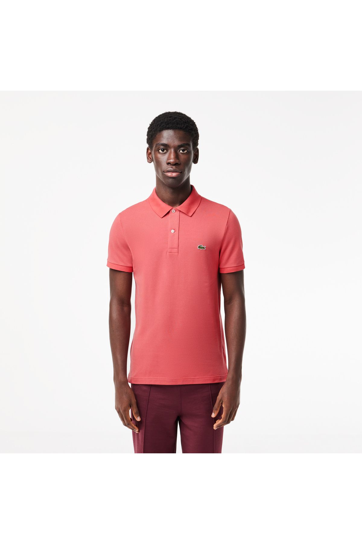 Lacoste L.12.12 Мужская красная футболка-поло приталенного кроя TYC0004520387M00PH4012002