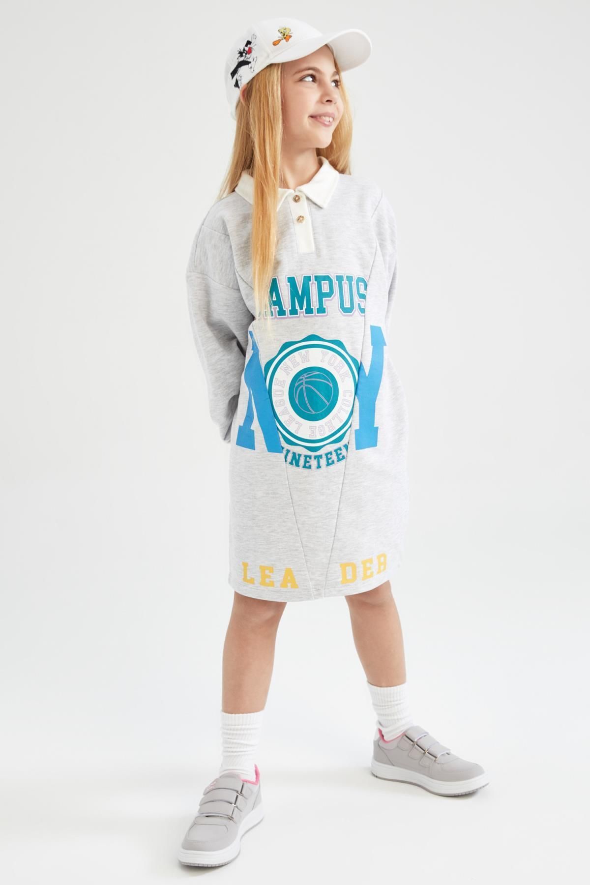 لباس مجلسی دخترانه خاکستری دفکتوDefacto | Z4887A623SP اورجینال - تصویر 5