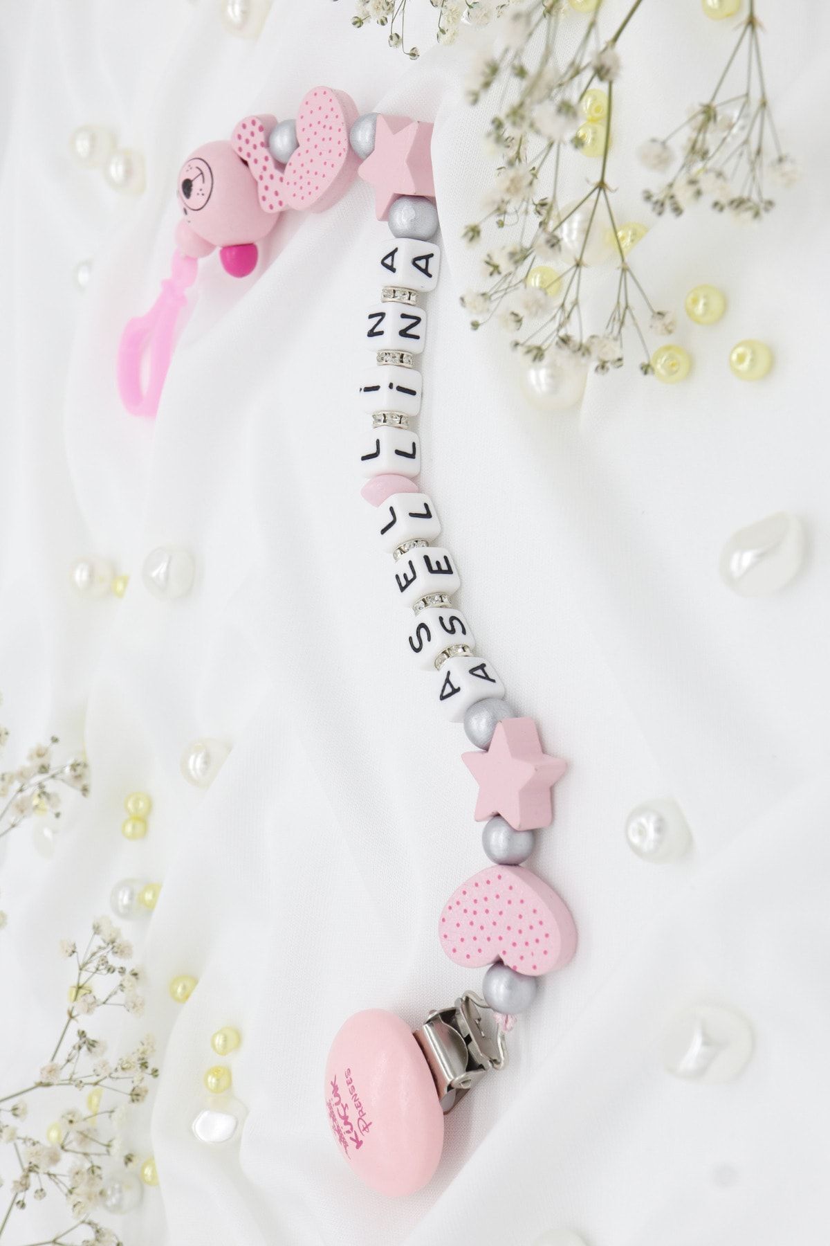 lilamtasarım Emzik Zinciri - Emzik Askısı Ahşap Emzik Zinciri Emzik Tutucu fotoğrafı 3 (önizleme)