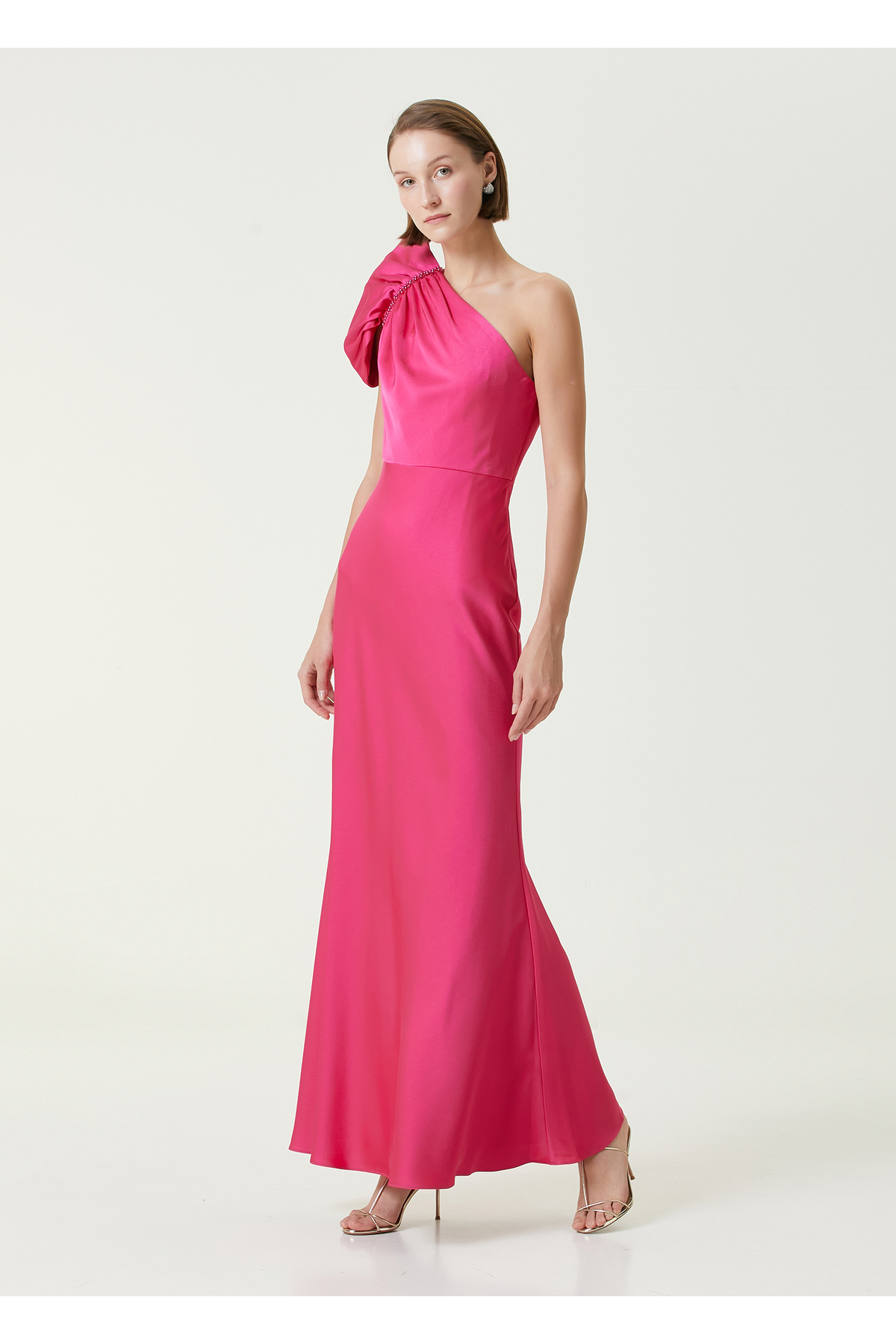 short hot pink semi formal dresses Sheath Hot Pink Sequins Scoop Neck Tight Short Homecoming Dresses, MH656