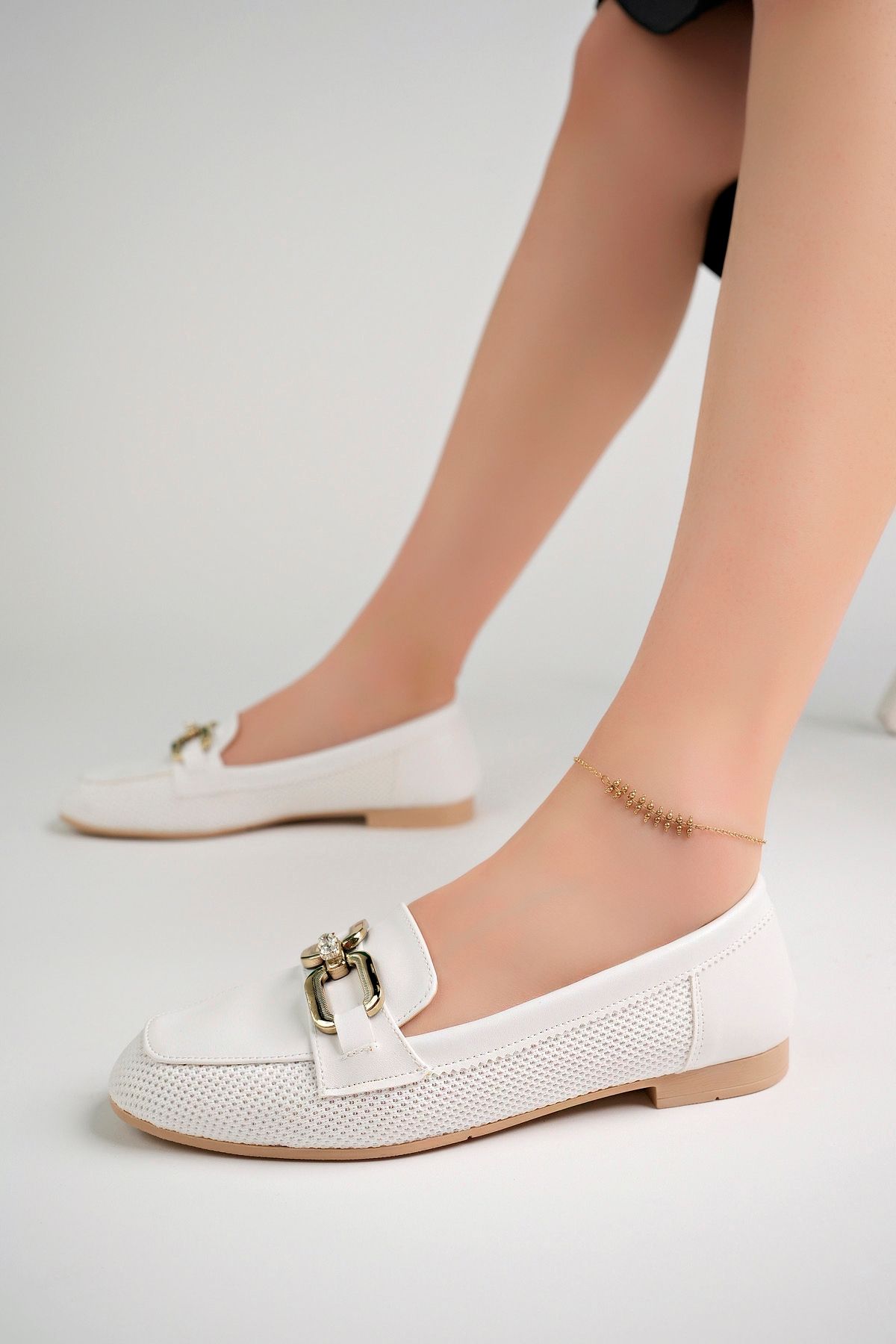 Freemax-Freemax.051 White - Pantofi de balerin țesut confortabil de vară pentru femei 2