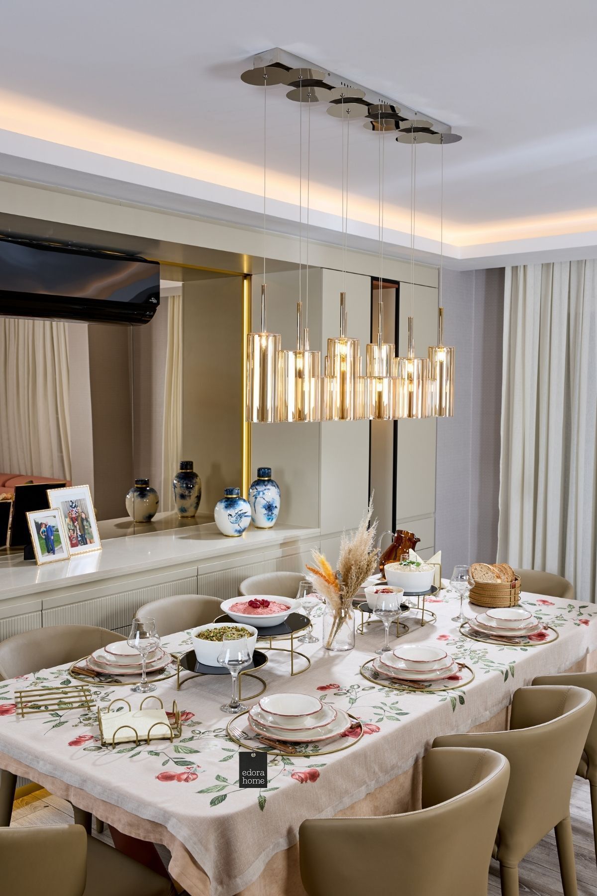 Edora Home Set De Prezentare Elegant Din 3 Piese Din Aur Pentru Masa Ramadan Iftar - Farfurie Din 8 Piese, Suport Pentru Servetele Cușcă, Trivet - One