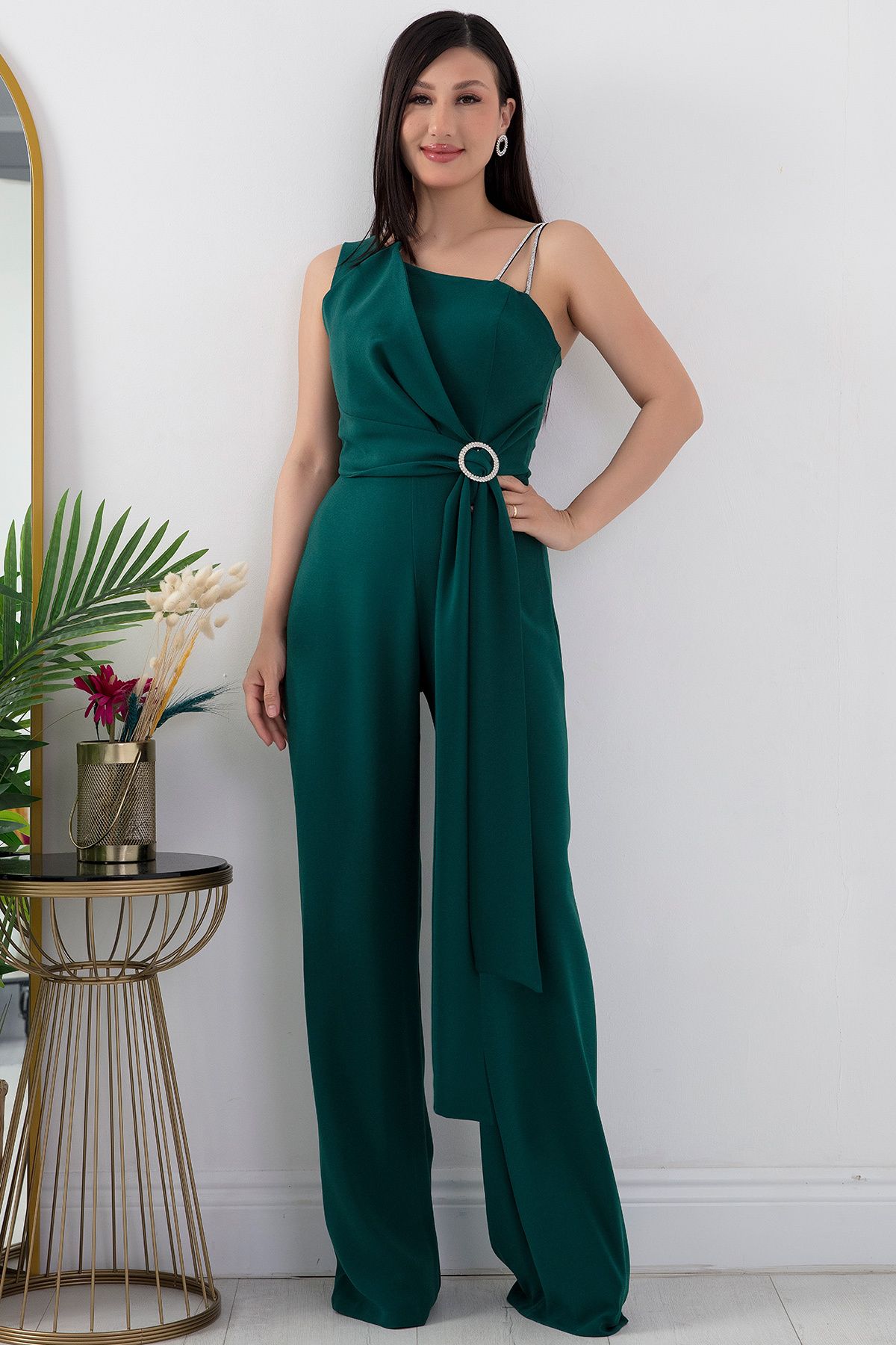 PULLIMM-One Shoulder Stone Detailed Jumpsuit - DNS1454 3