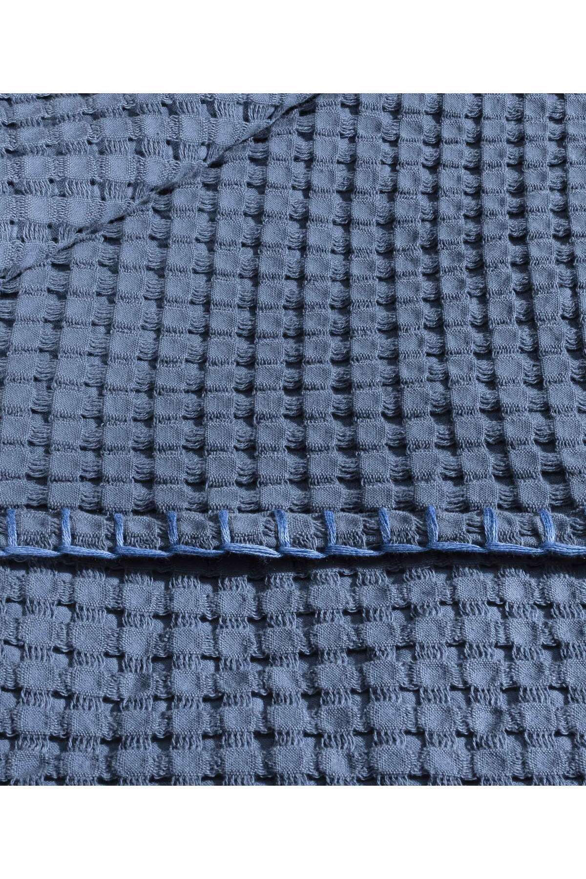 Koza Home Mare %100 Pamuklu Mavi Waffle Pike Çift Kişilik 230x245 7500a 4