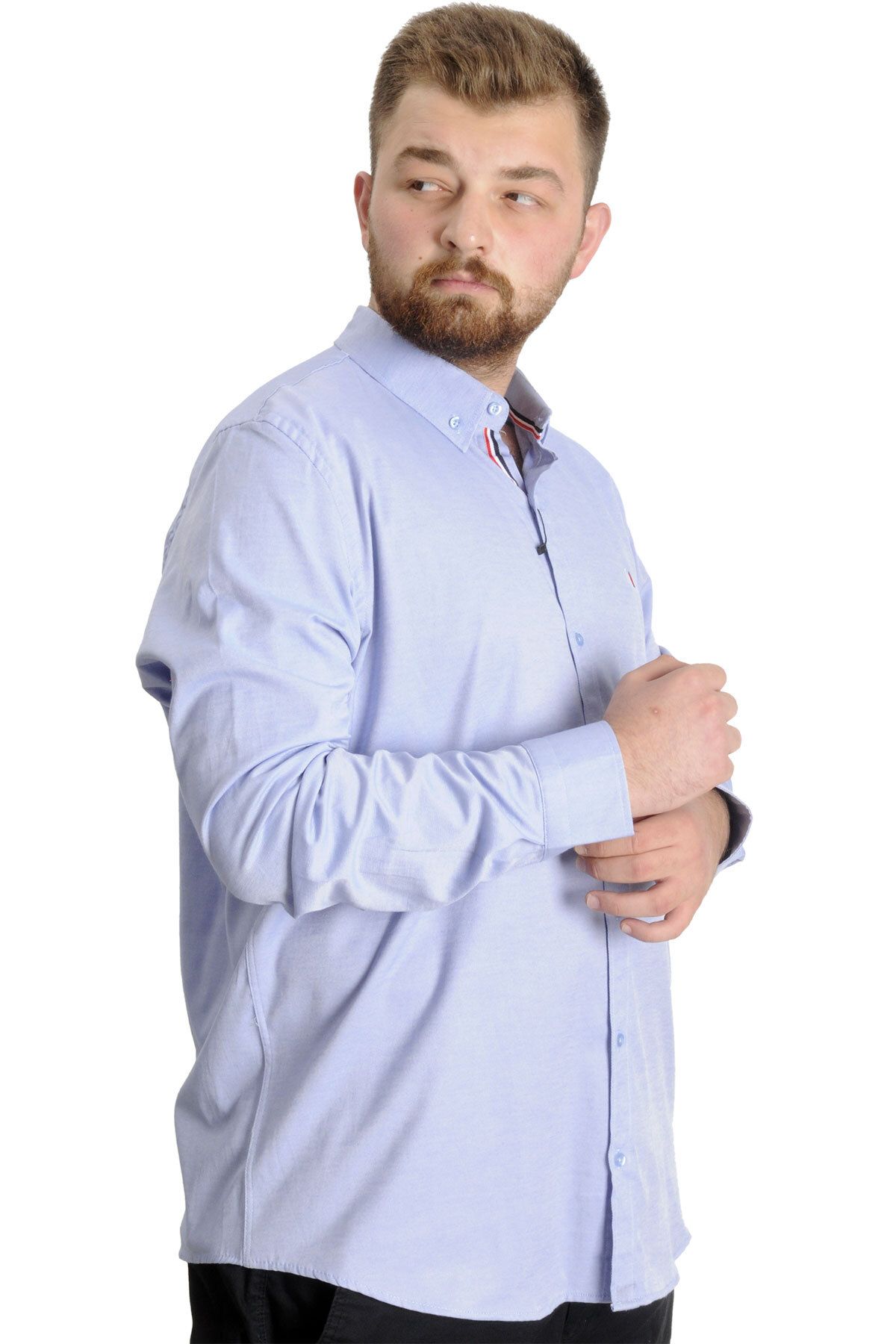 ModeXL-Cămașă pentru bărbați de mărime mare - Tom Oxford 23303 Albastru, mânecă SUA 3