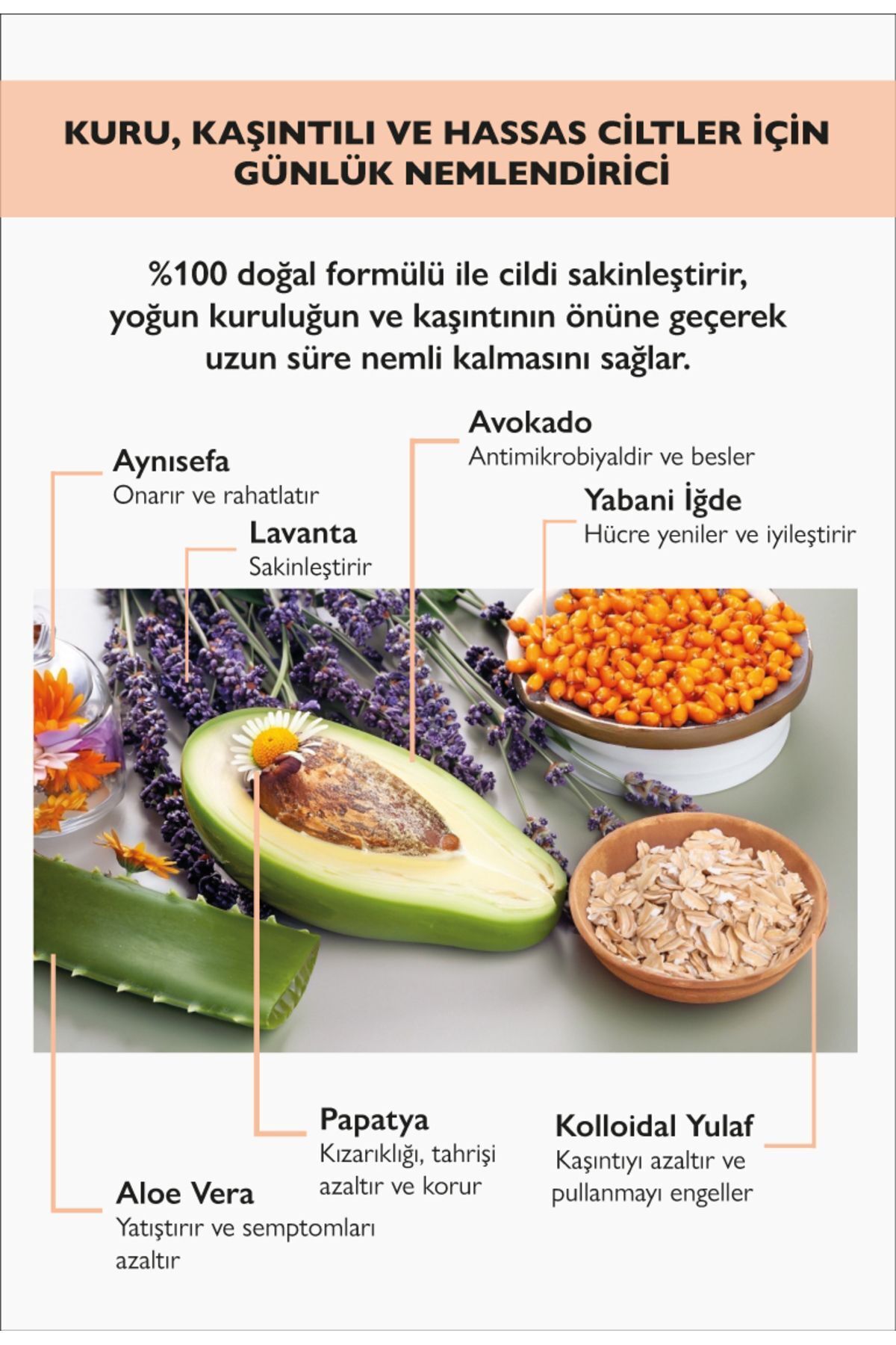 Doğal Ultra Sakinleştirici & Nemlendirici Vücut Kremi-kuru, Kaşıntılı Ve Hassas Ciltler Için-200ml — B-004 — تصویر 2 از 4