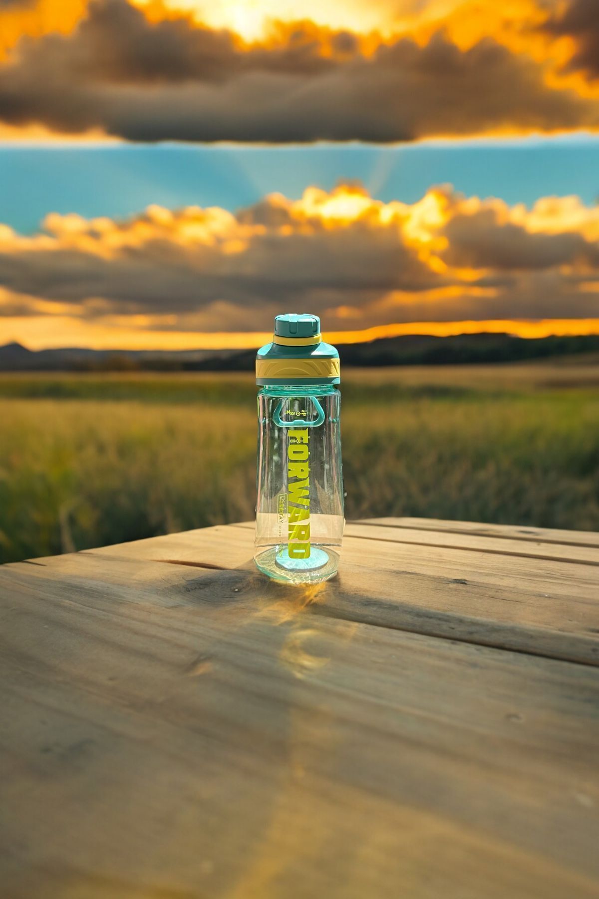 YDGR-620 ml - Enjoy Easy Use Water Bottle & Flask with Finger Strap and Rotatable Lid 4