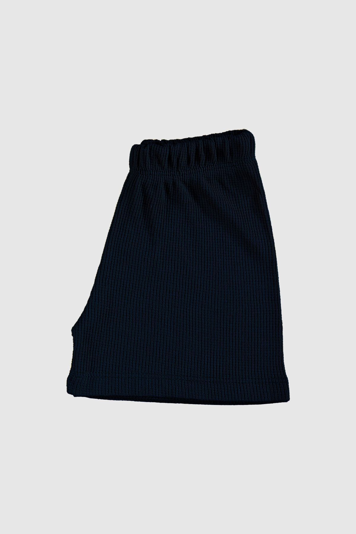 hepbaby Lacivert, Waffle Dokulu Şortlu Çocuk Takım HB23990 fotoğrafı 3 (önizleme)