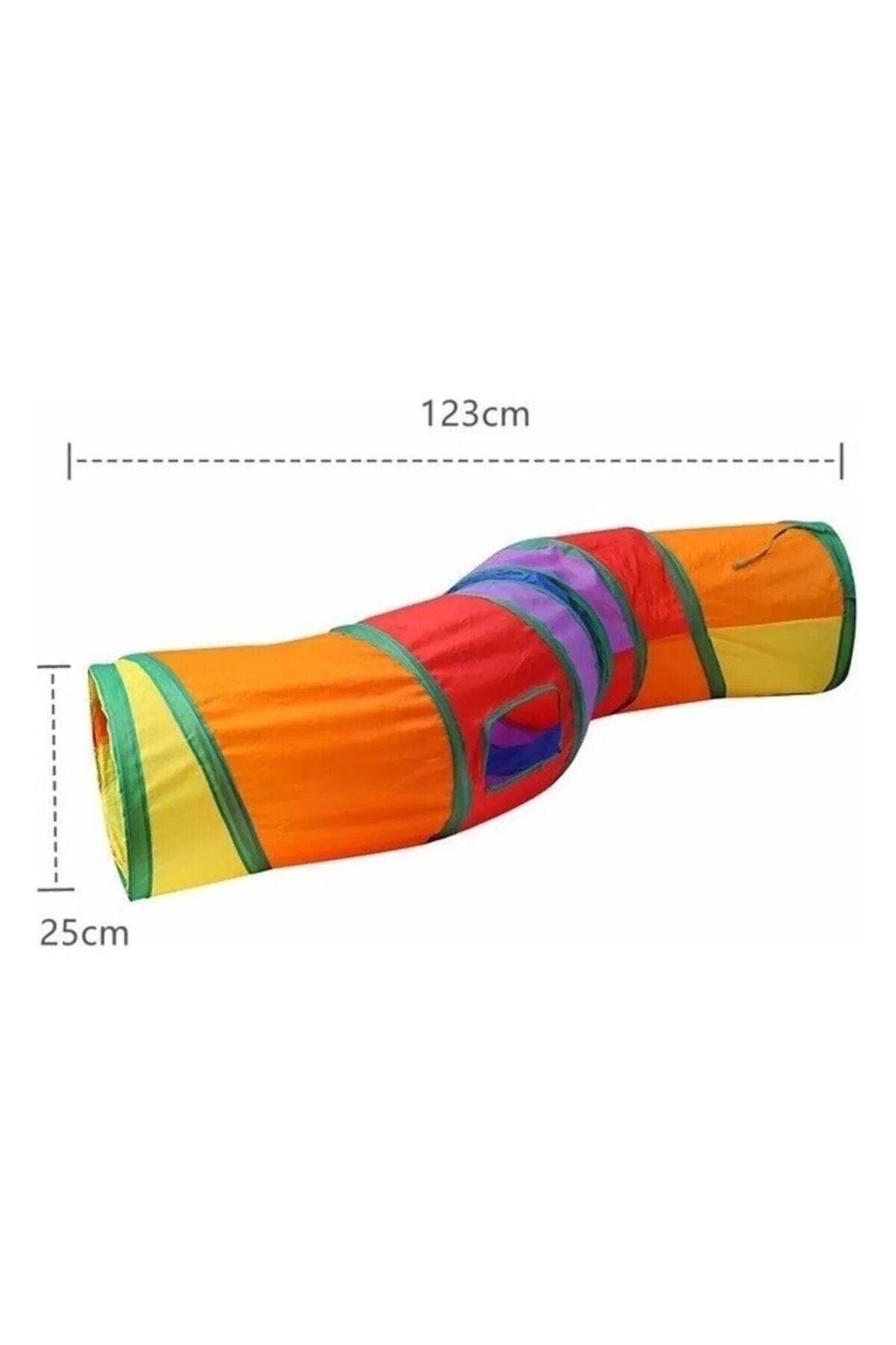 BEYZANA-Rainbow Pattern - S Curved Cat Dog Play Tunnel, Folding Design 3