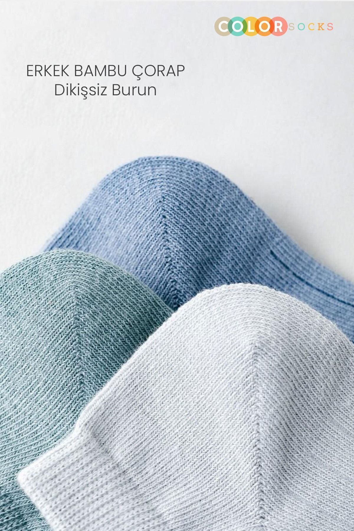 Color Socks  5'li Comfort Erkek Yazlık Kısa Çorap (DİKİŞSİZ BAMBU) - Görsel 7