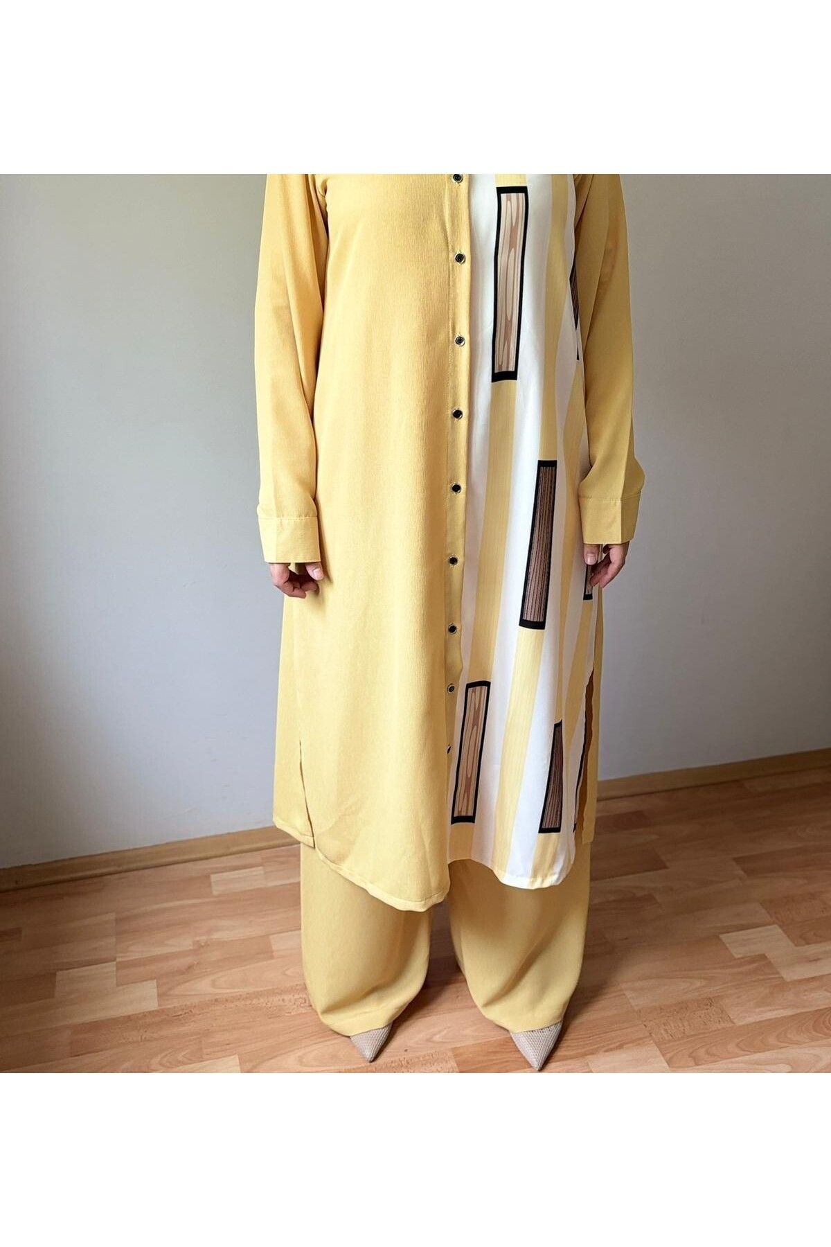 Morana-Hijab Pants and Shirt Set - Patterned Bottom-Top Set 3