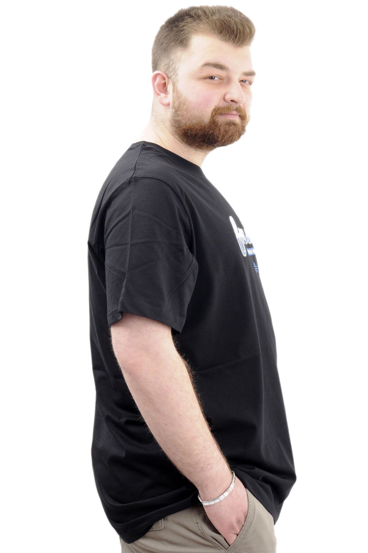 ModeXL-Men's T-Shirt - Crew Neck, Printed, Black, Mode XL, U24059 3