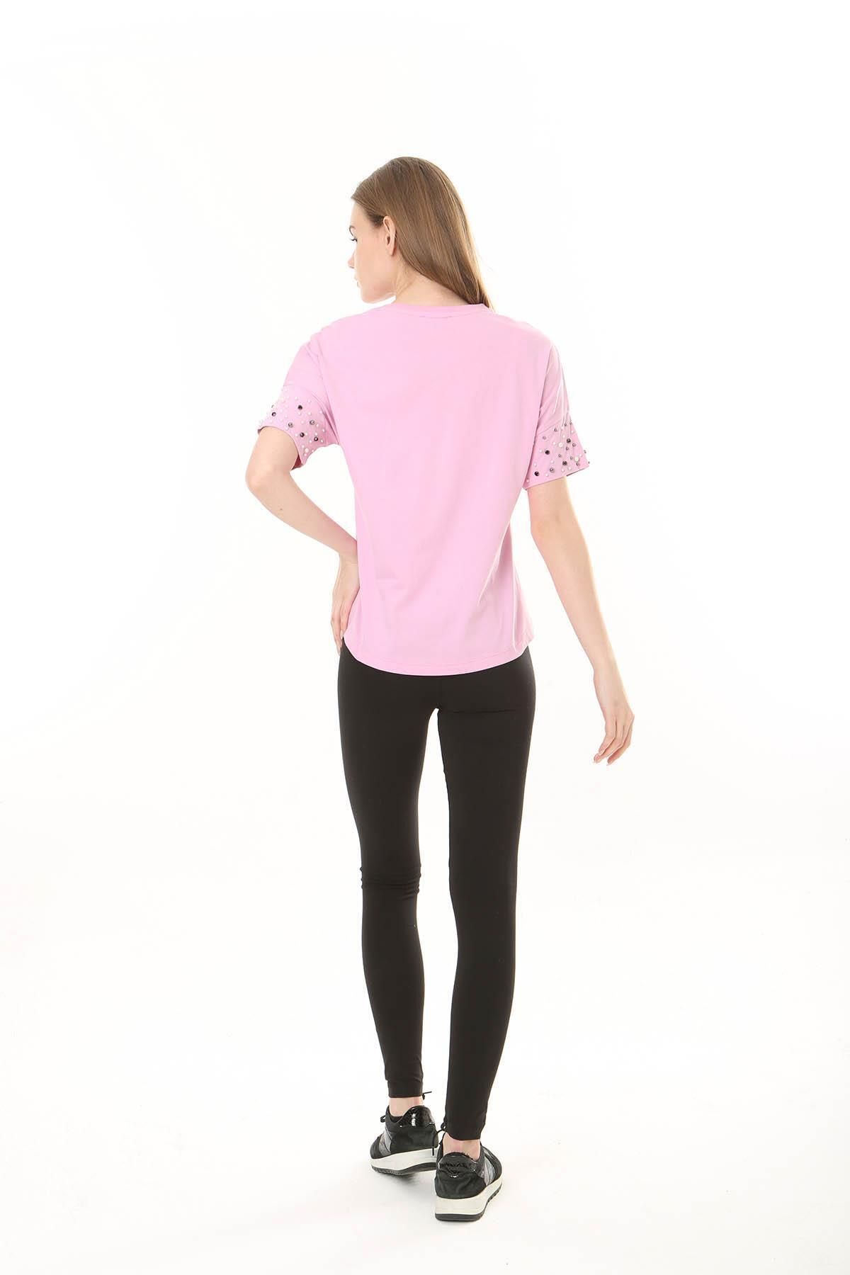 LİVE SPORT-Tricou de damă cu mâneci fluide și perle 7