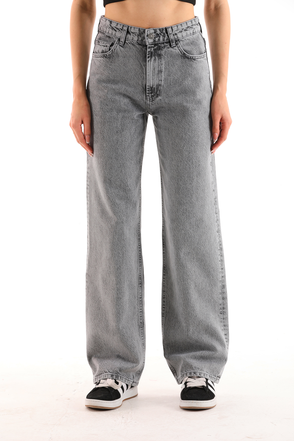 Darkly Jeans  Kadın Siyah Yüksek Bel Straight Fit Jean Pantolon - Görsel 5